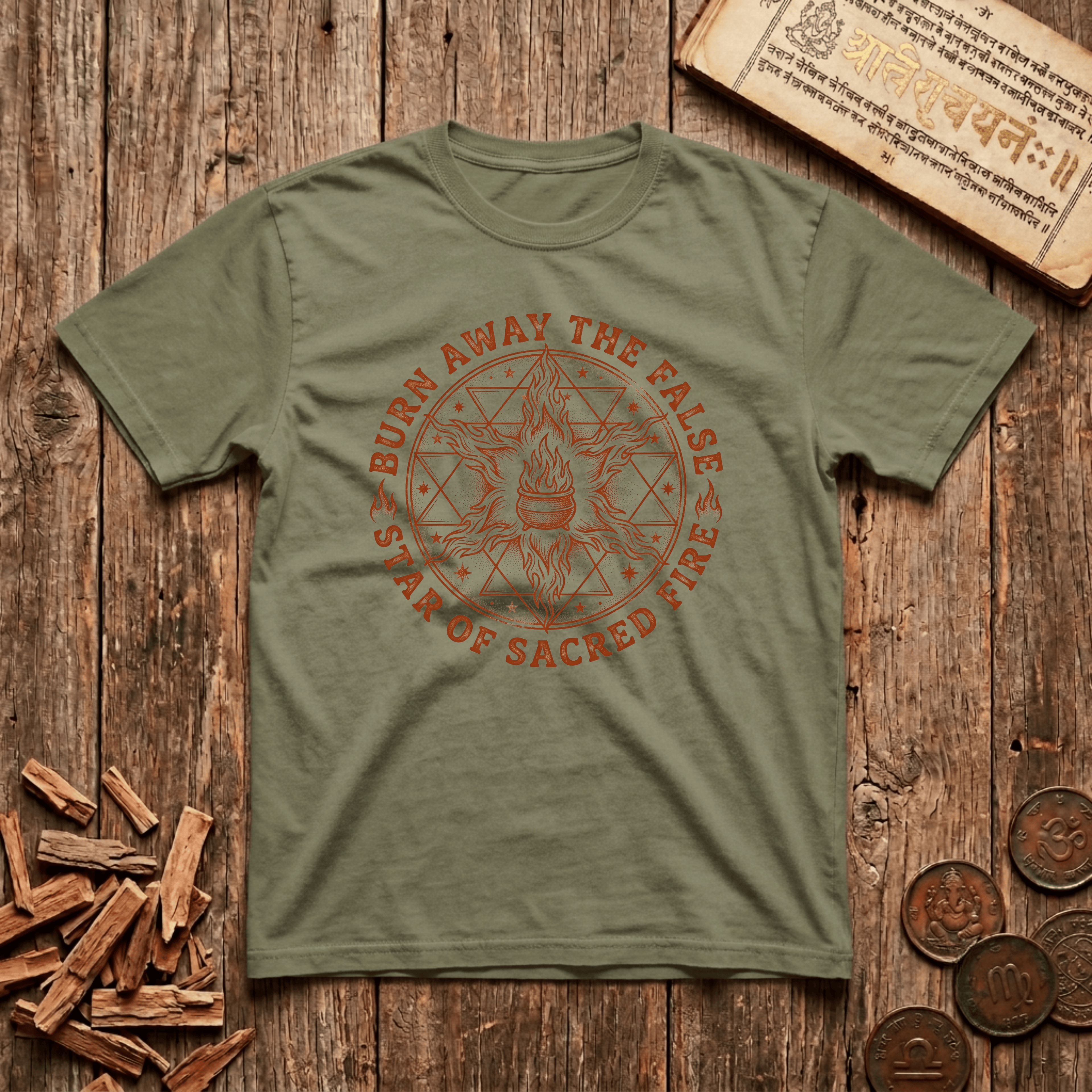 Krittika - Burn Away The False - Wood Cut - T-Shirt