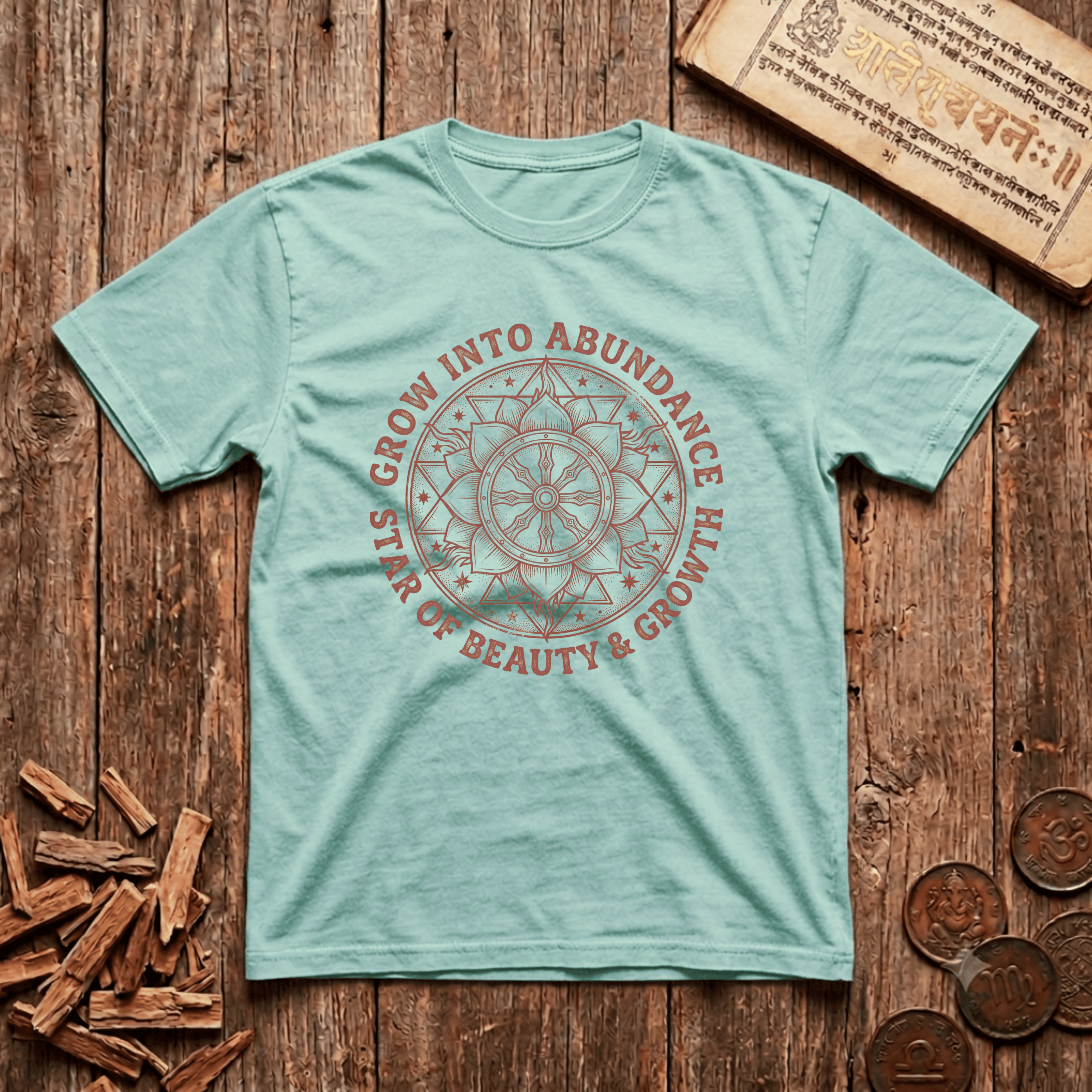 Rohini - Grow Into Abundance - Wood Cut - T-Shirt