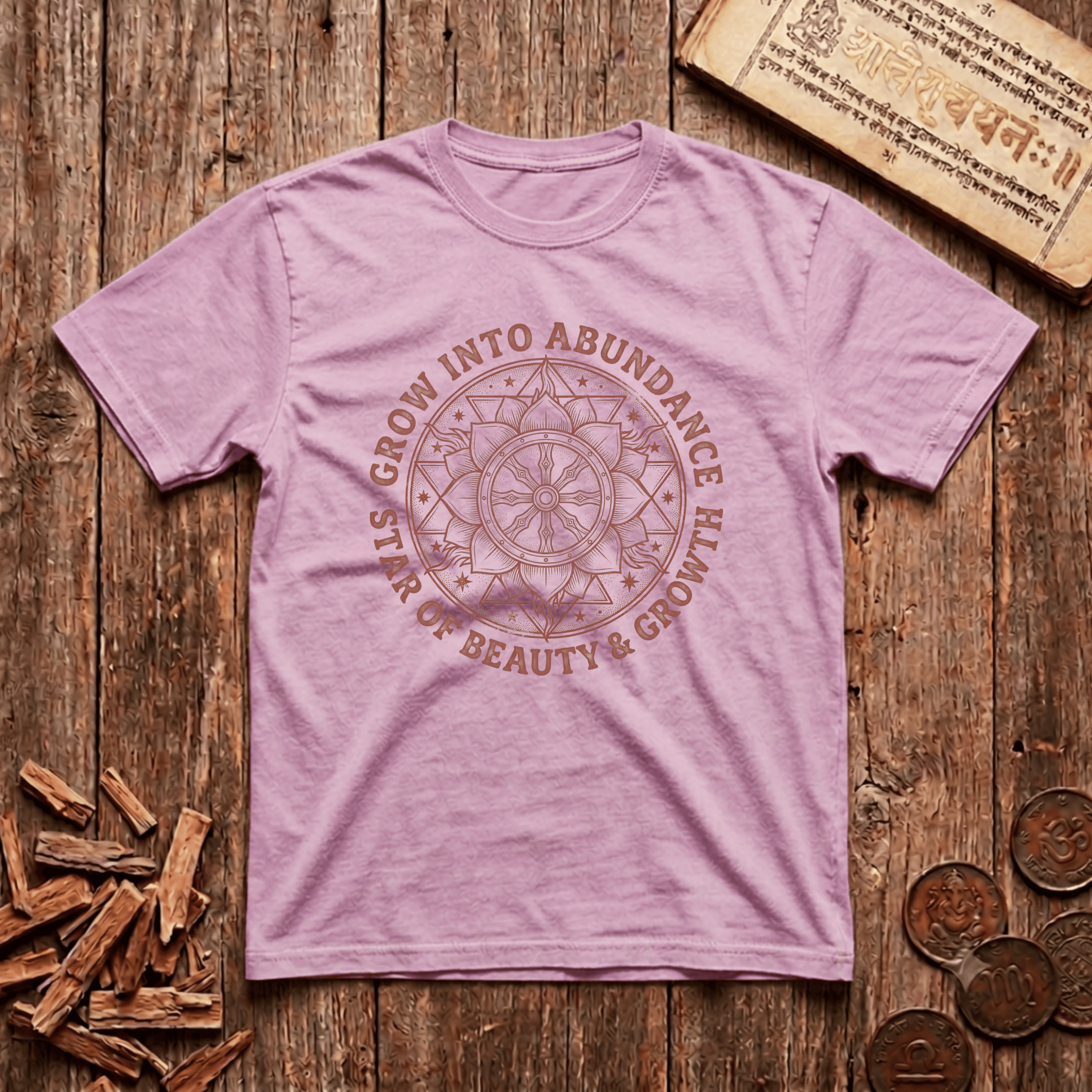 Rohini - Grow Into Abundance - Wood Cut - T-Shirt