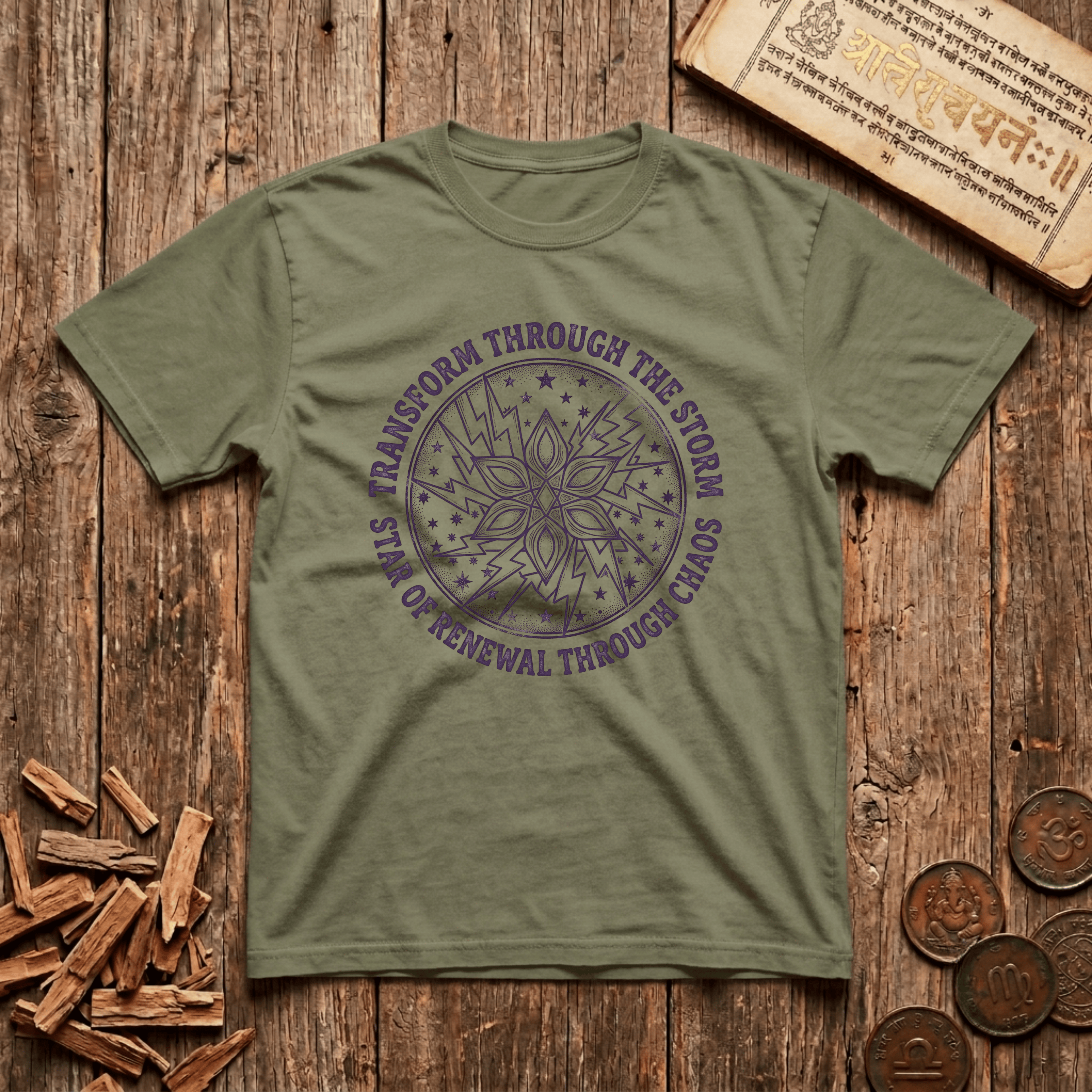 Ardra - Transform Through The Storm - Wood Cut - T-Shirt