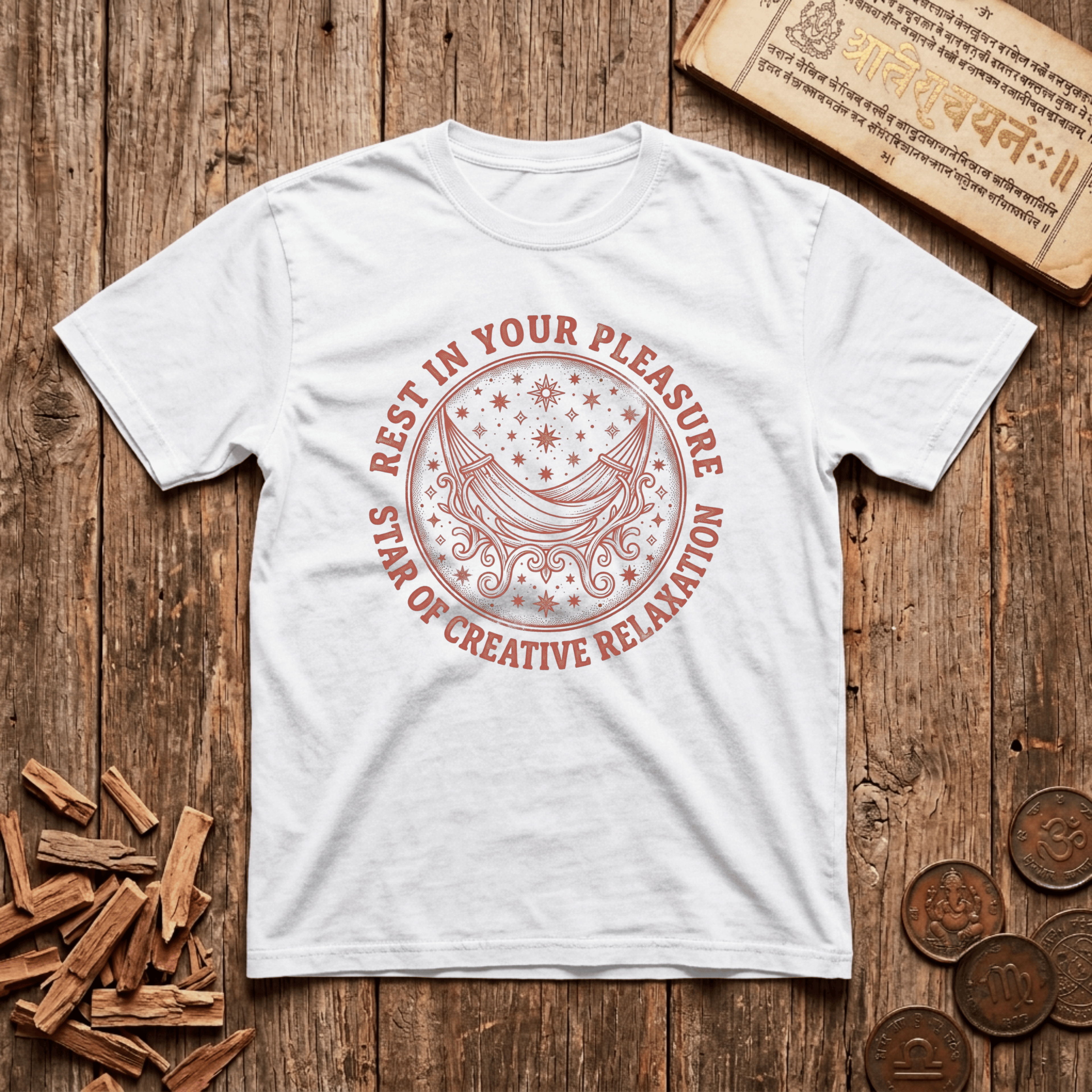 Purva Phalguni - Star Of Creative Relaxation - Wood Cut - T-Shirt
