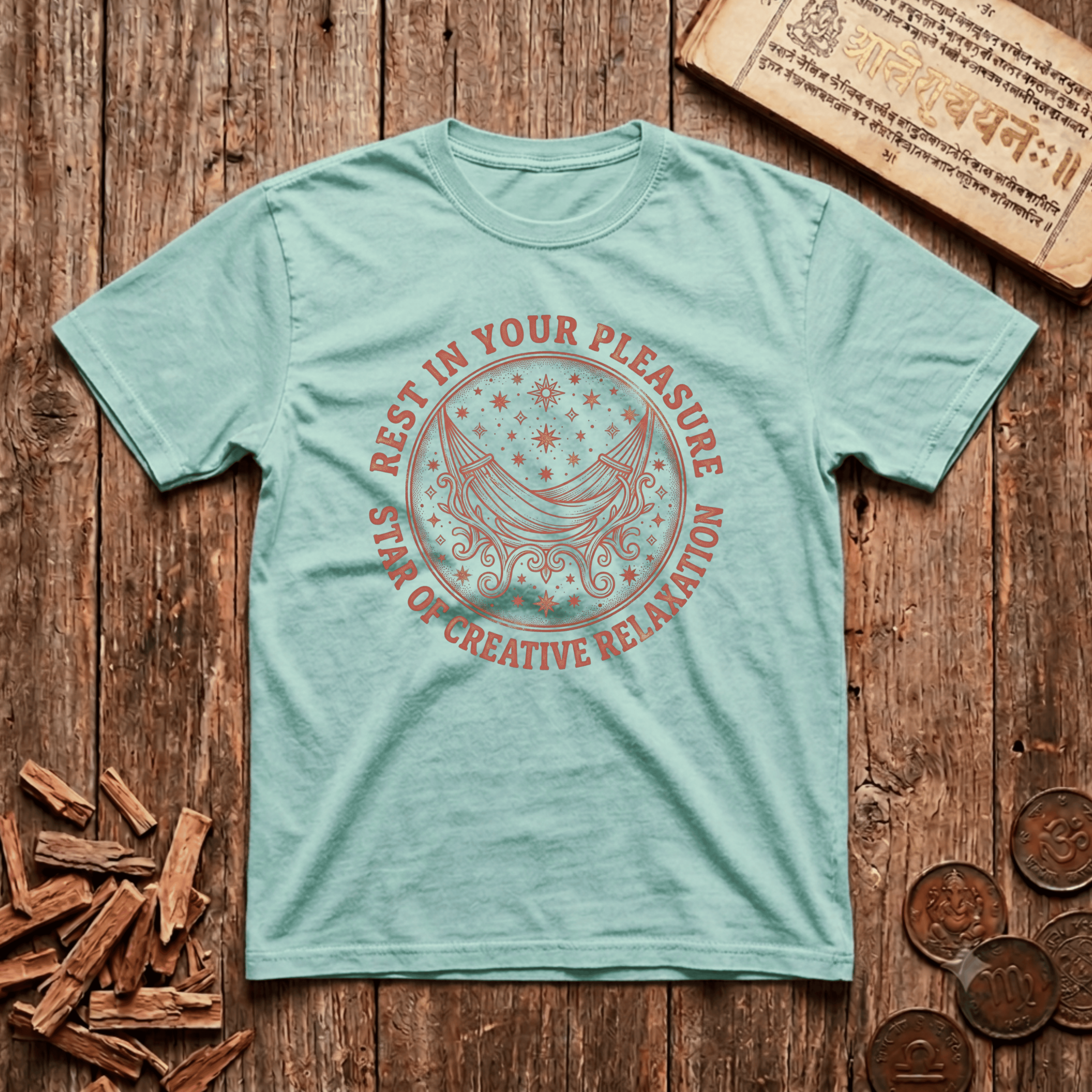 Purva Phalguni - Star Of Creative Relaxation - Wood Cut - T-Shirt