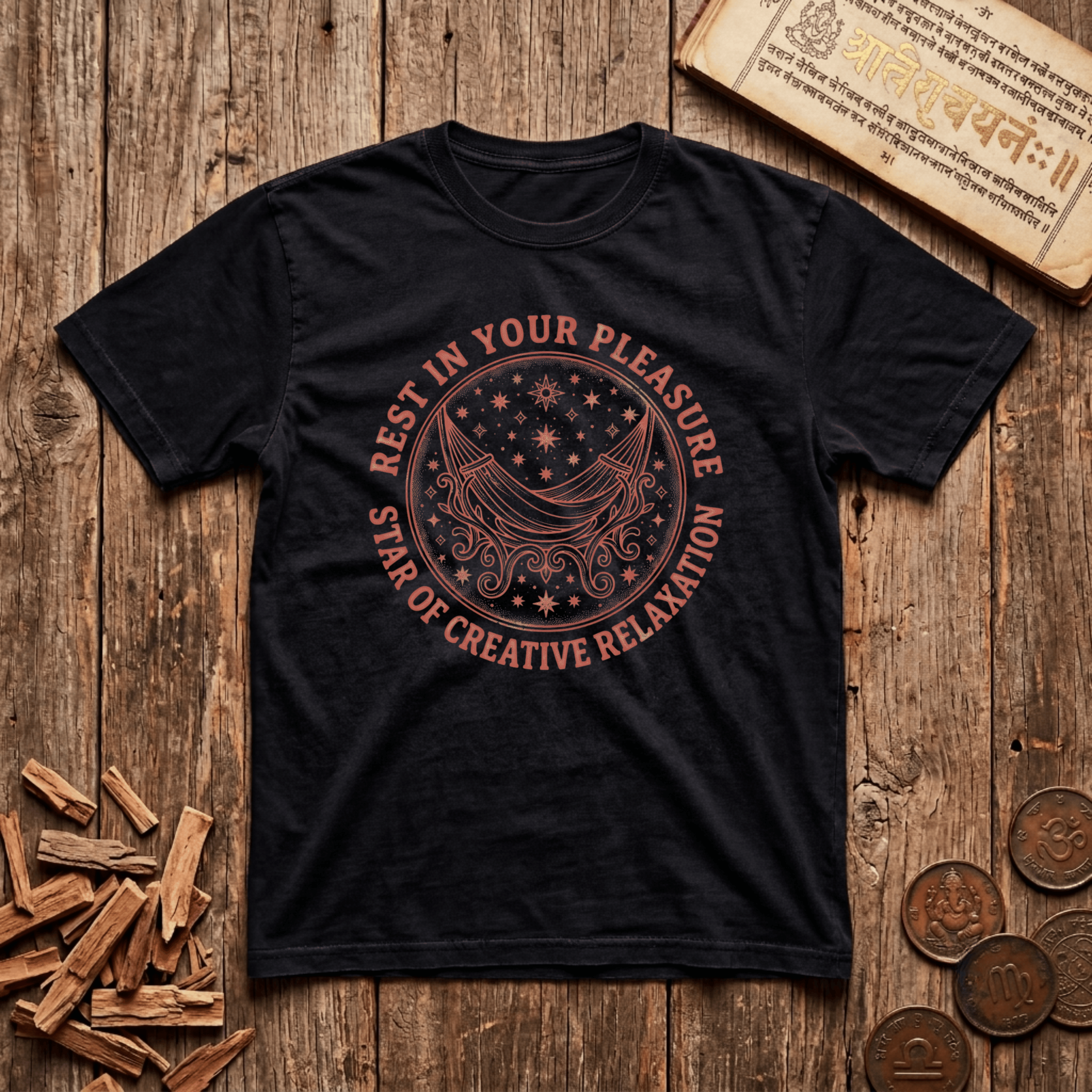 Purva Phalguni - Star Of Creative Relaxation - Wood Cut - T-Shirt