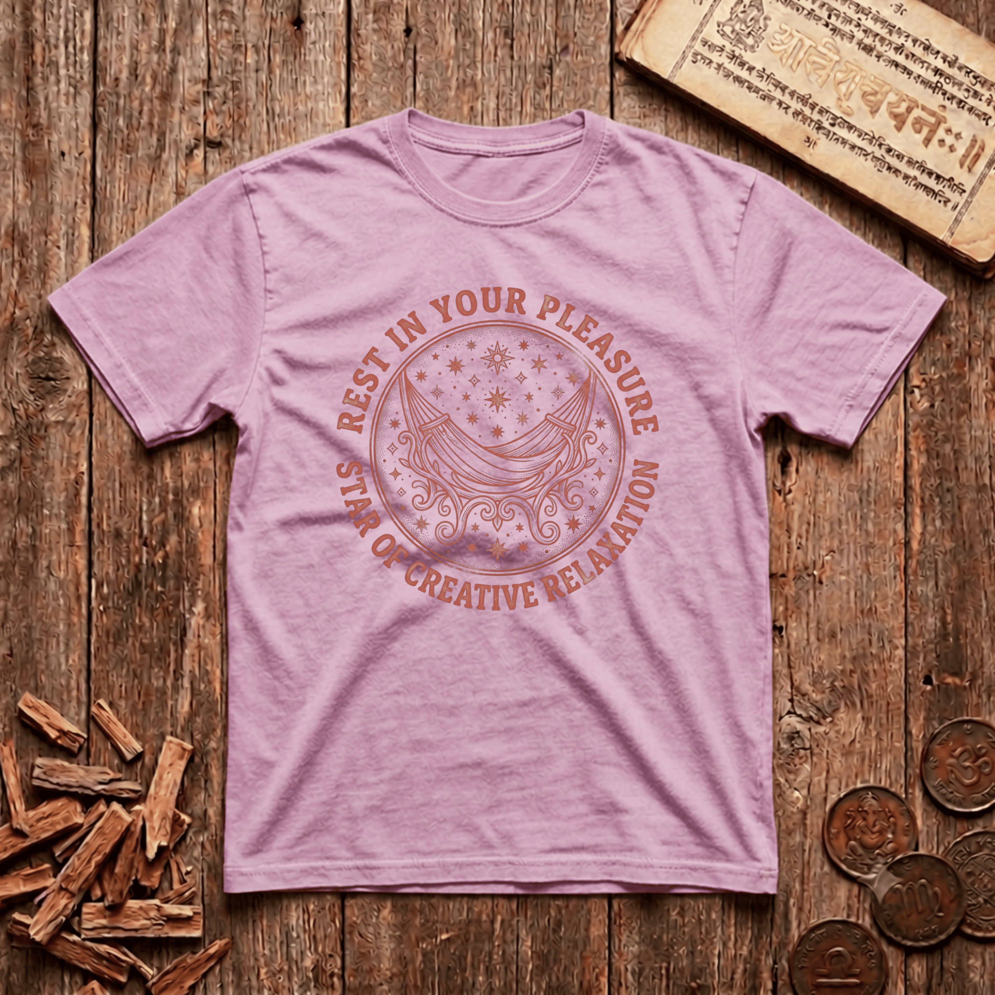Purva Phalguni - Star Of Creative Relaxation - Wood Cut - T-Shirt
