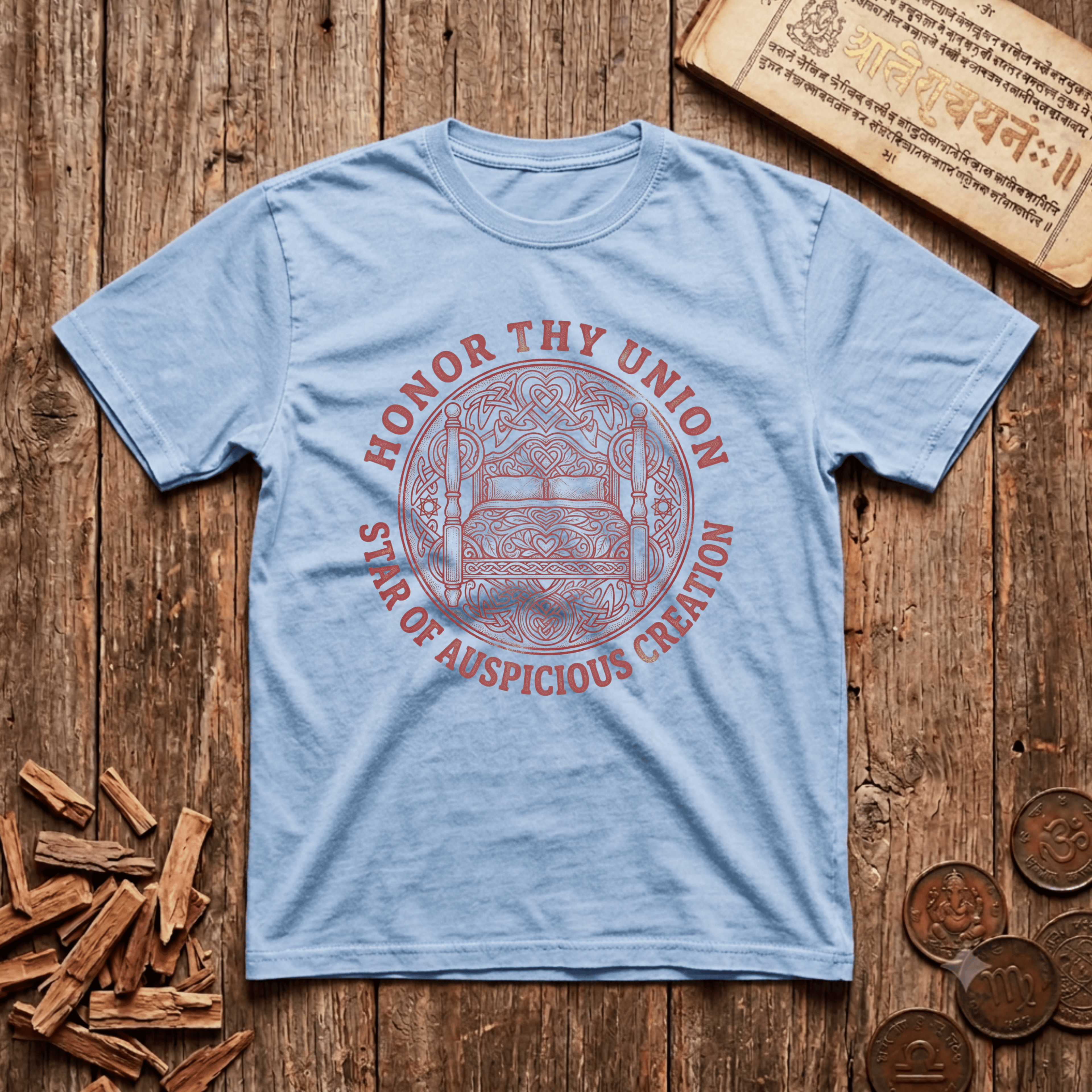 Uttara Phalguni - Build What Lasts - Wood Cut - T-Shirt