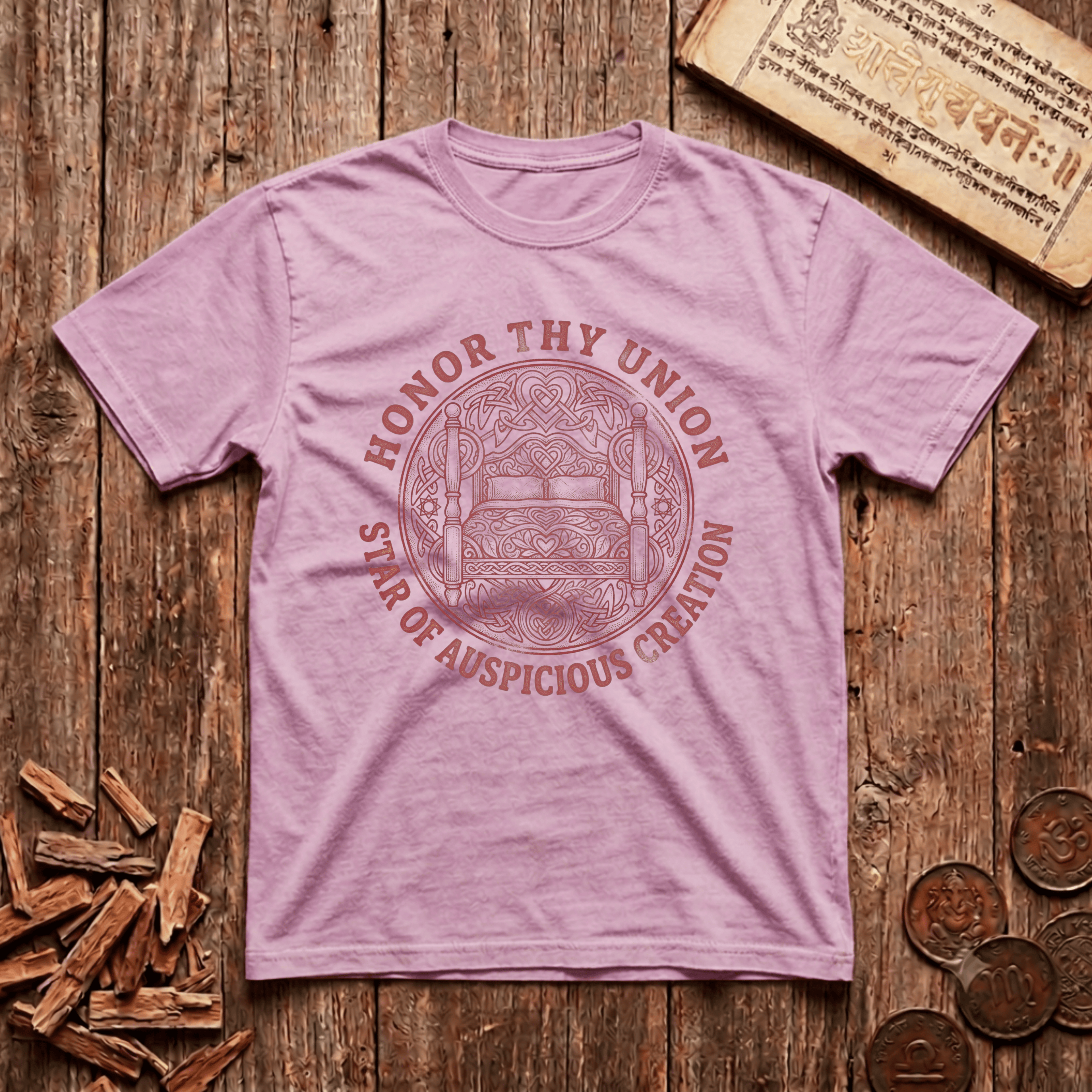 Uttara Phalguni - Build What Lasts - Wood Cut - T-Shirt