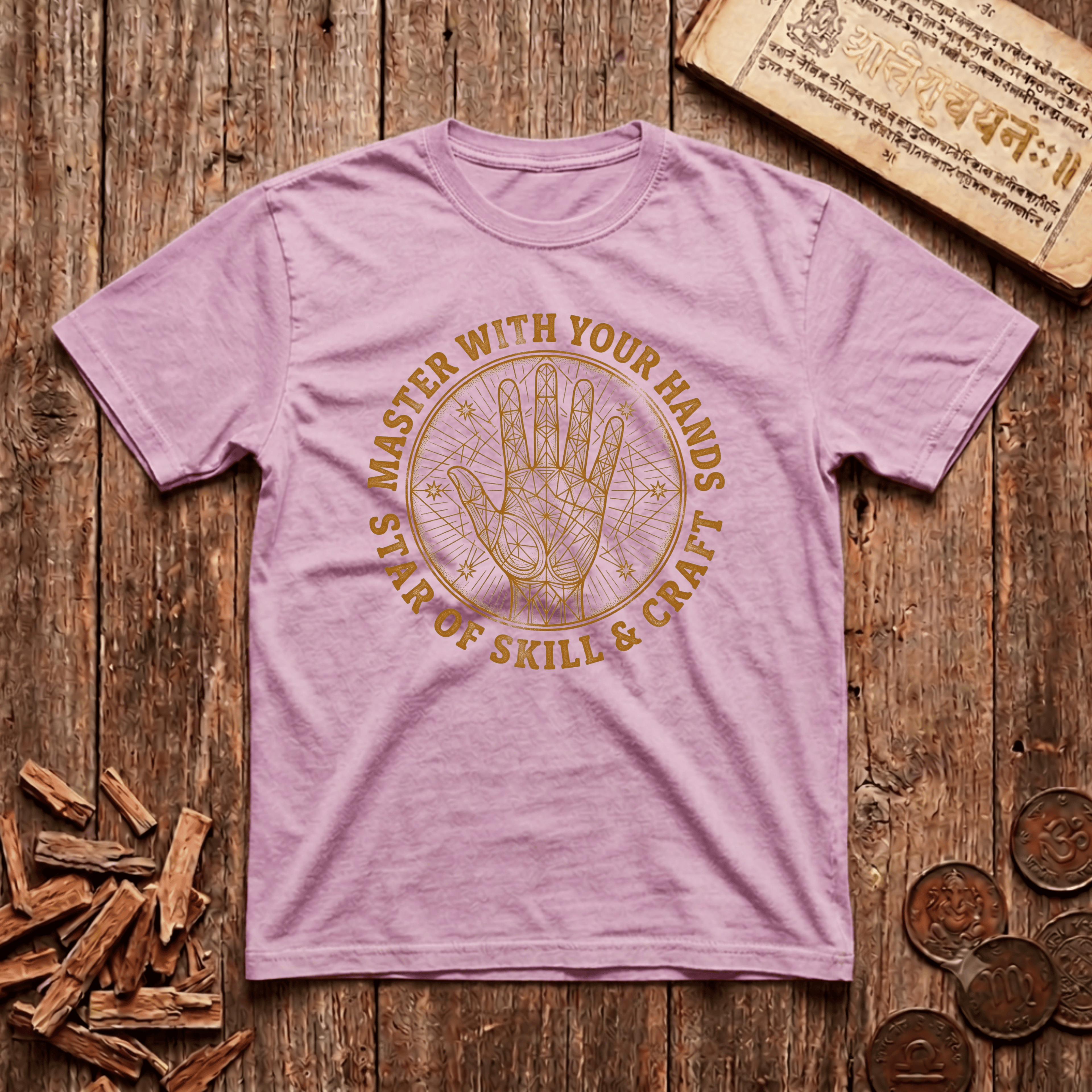 Hasta - Star of Skill and Craft - Wood Cut - T-Shirt