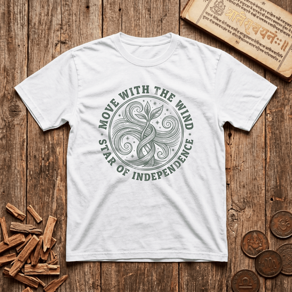 Swati - Move With The Wind - Wood Cut - T-Shirt