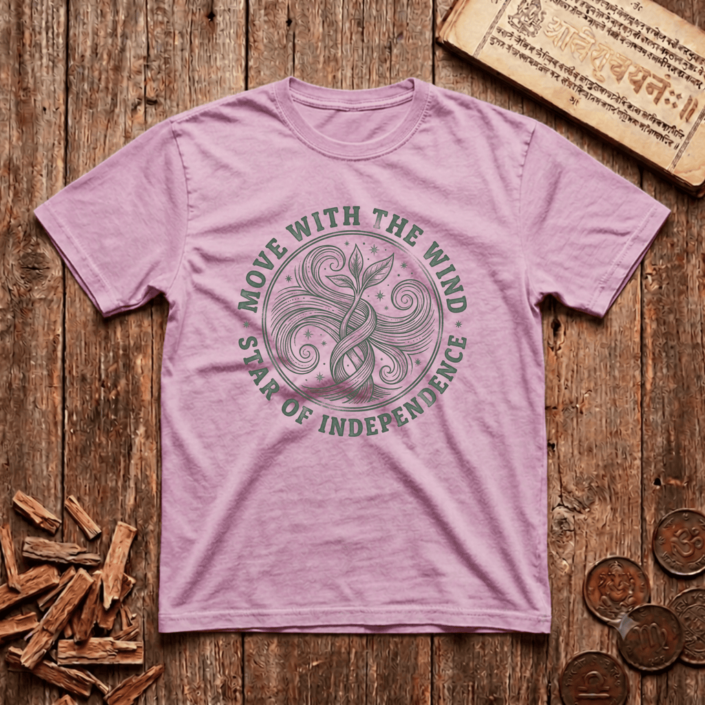 Swati - Move With The Wind - Wood Cut - T-Shirt