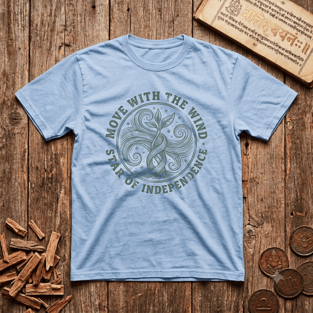 Swati - Move With The Wind - Wood Cut - T-Shirt