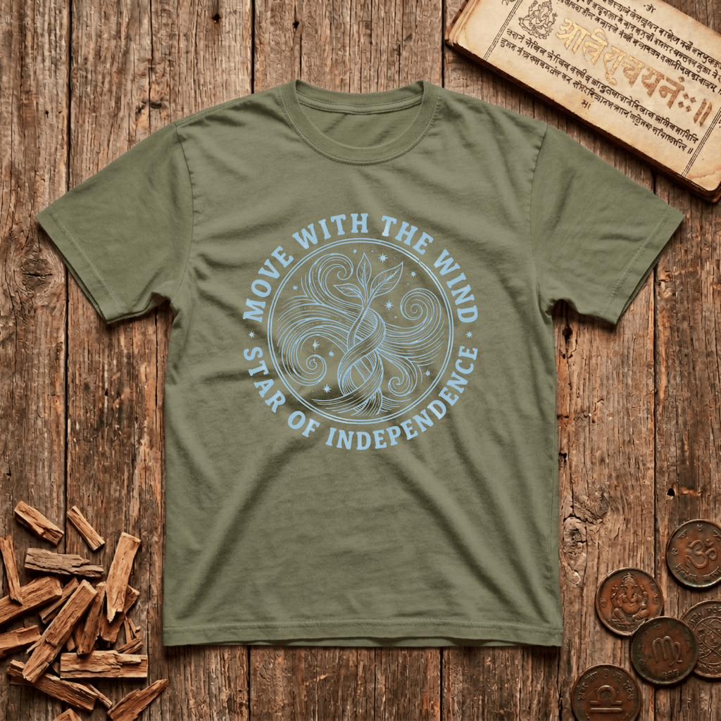 Swati - Move With The Wind - Wood Cut - T-Shirt