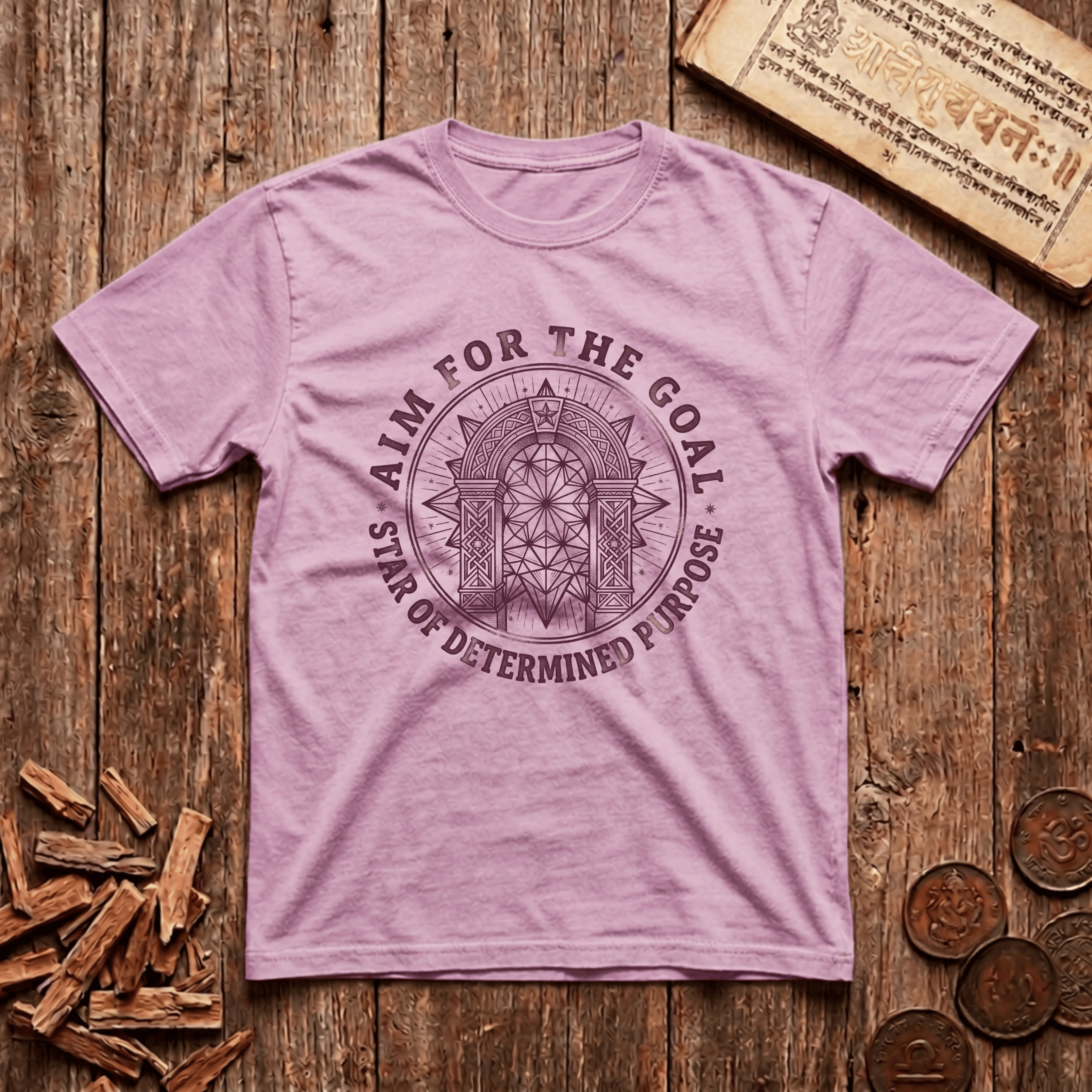 Vishakha - Aim For The Goal - Wood Cut - T-Shirt