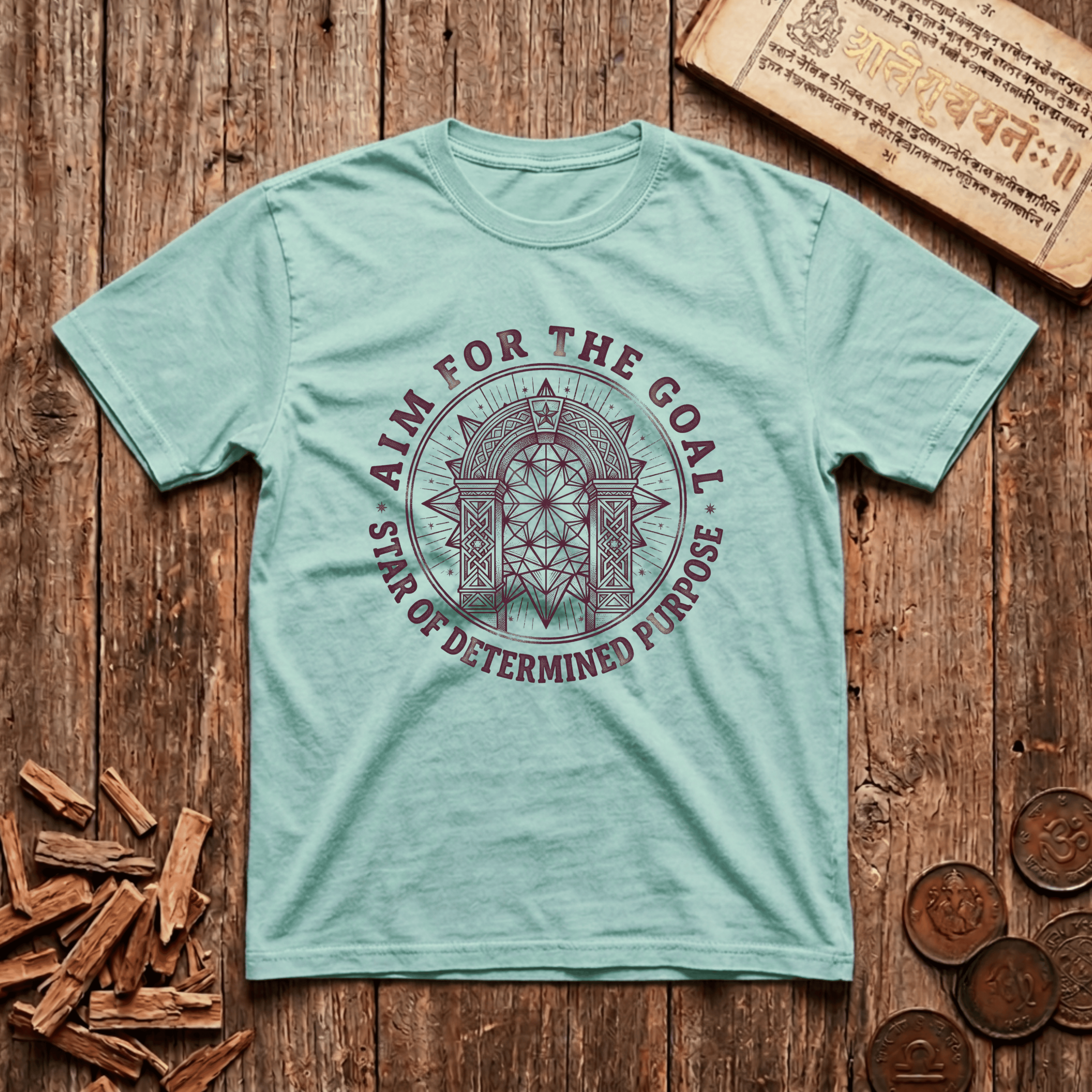 Vishakha - Aim For The Goal - Wood Cut - T-Shirt