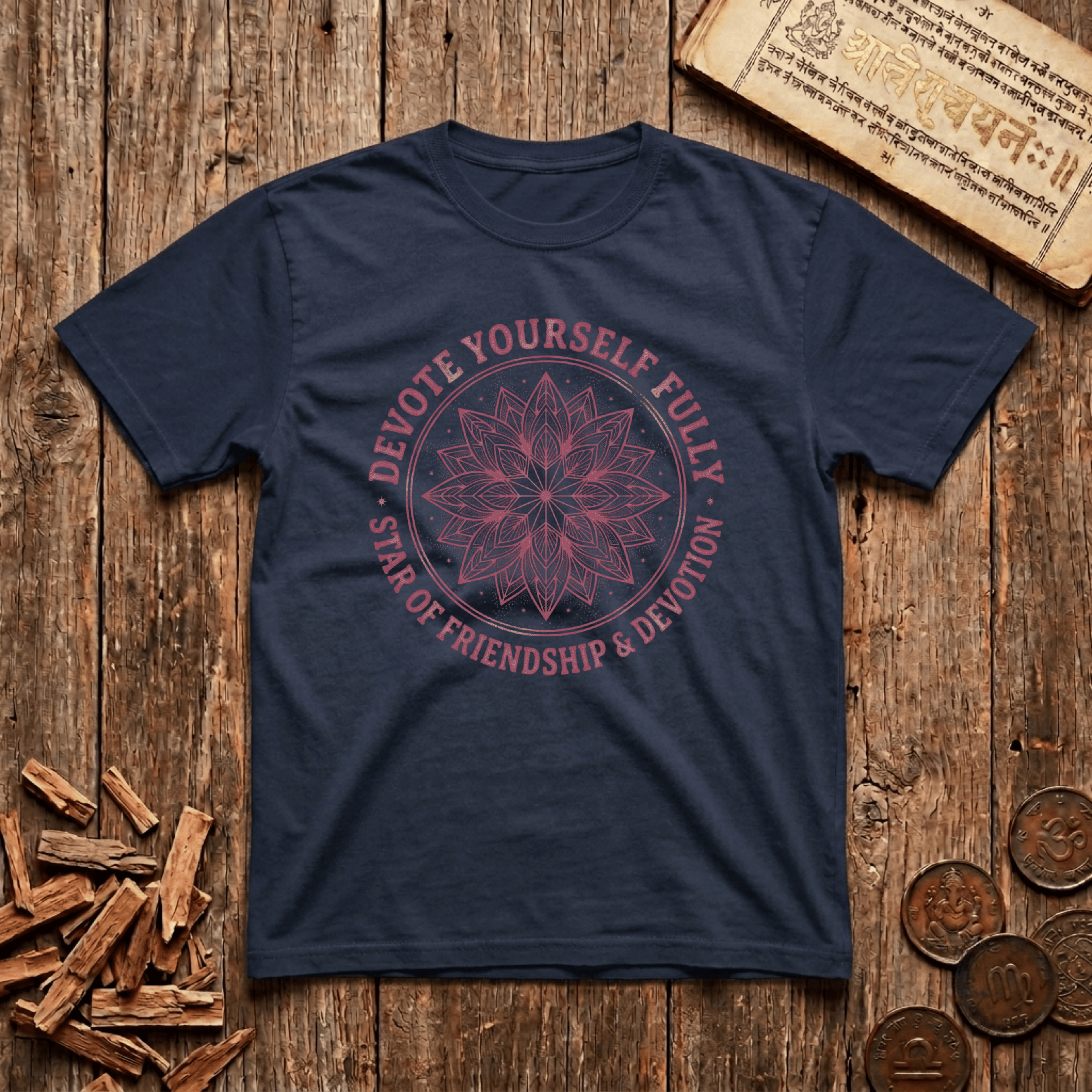 Anuradha - Devote Yourself Fully - Wood Cut - T-Shirt