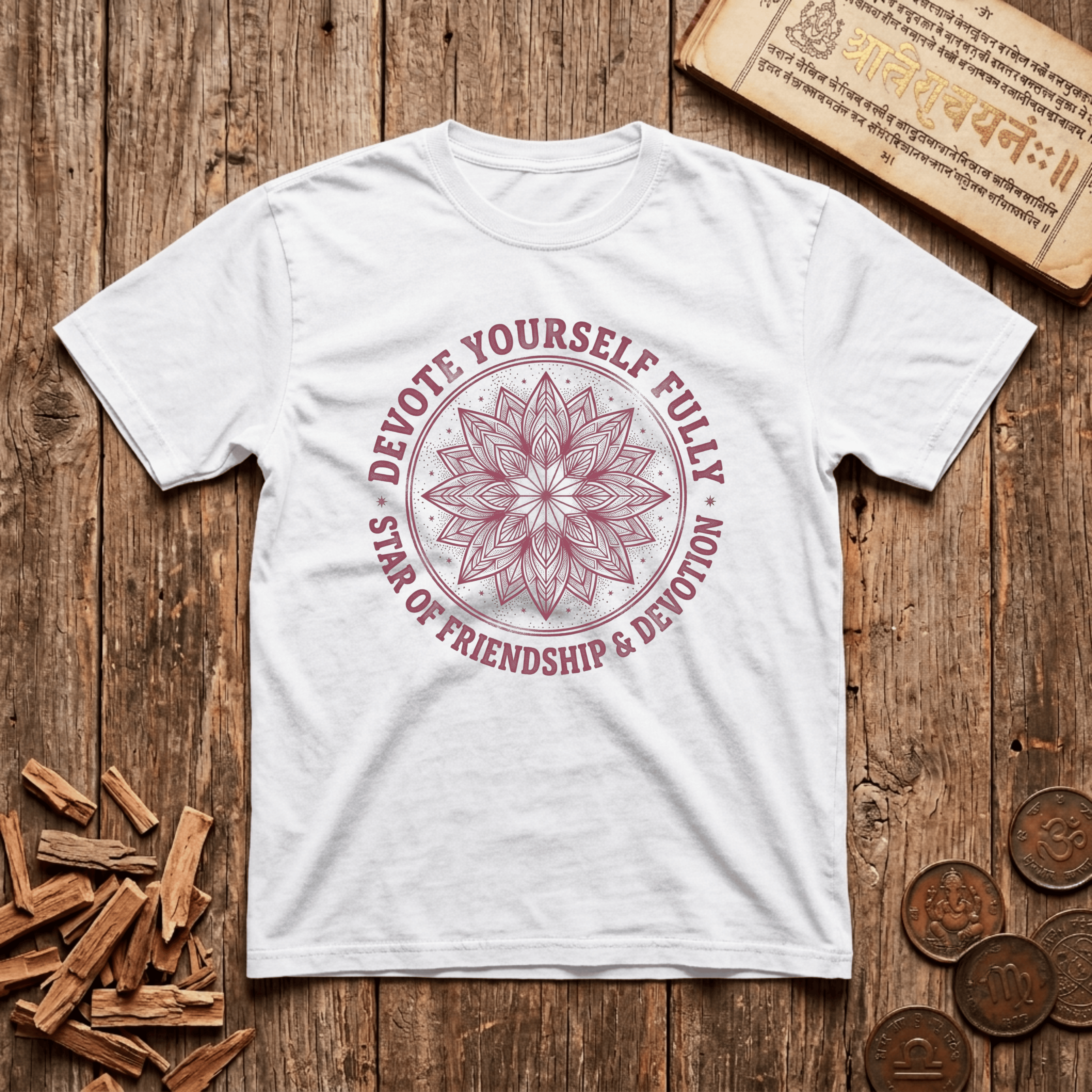 Anuradha - Devote Yourself Fully - Wood Cut - T-Shirt