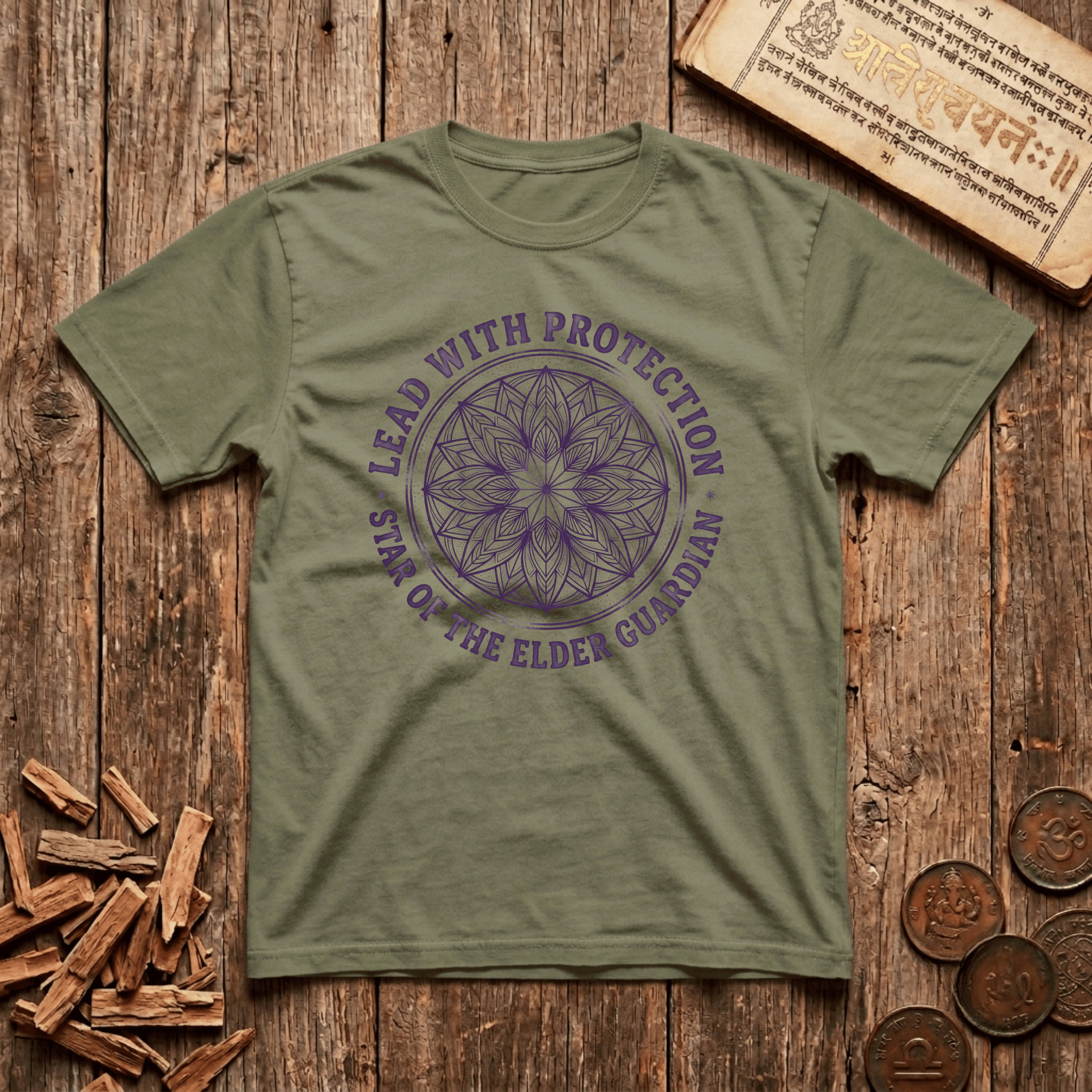 Jyeshtha - Lead With Protection - Wood Cut - T-Shirt