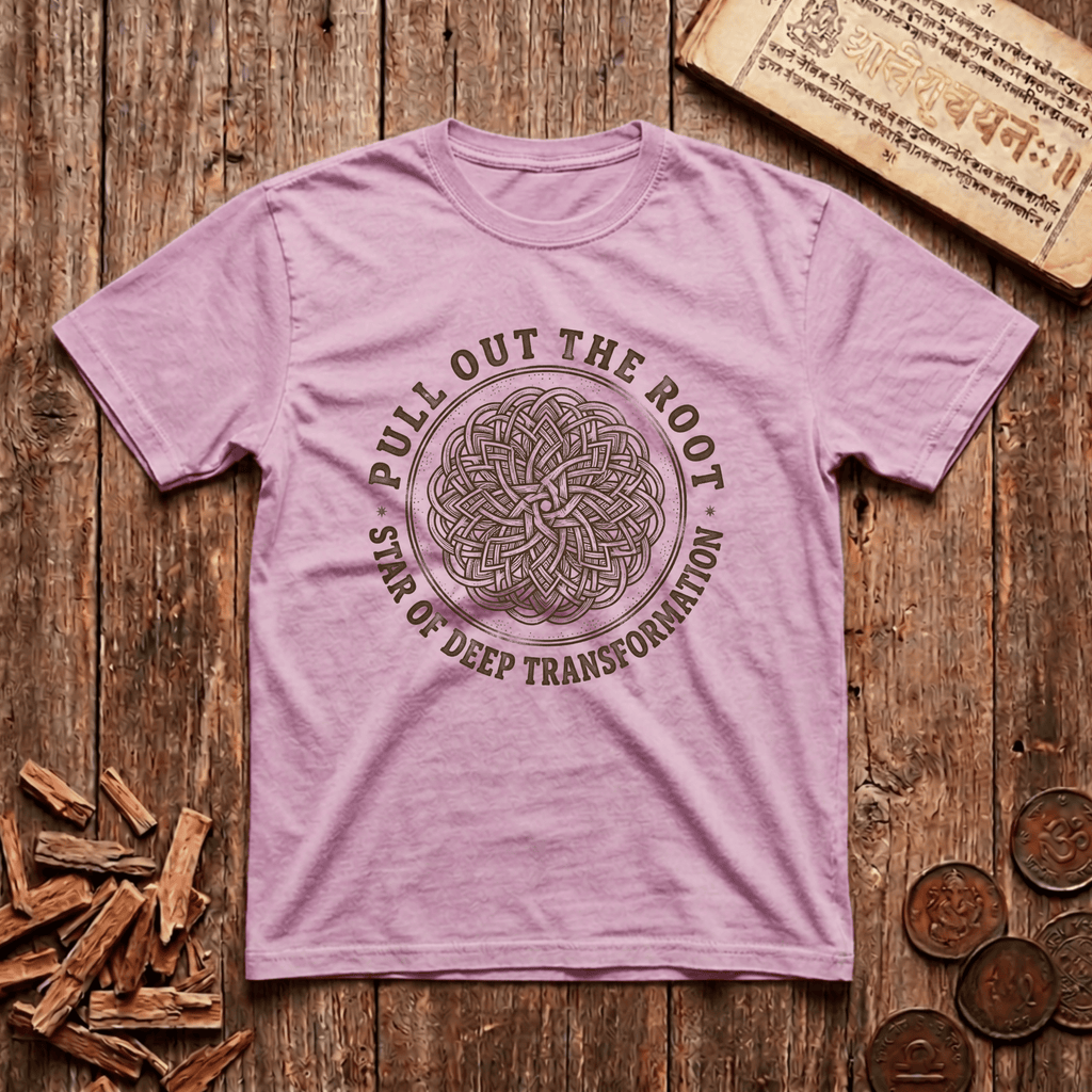 Mula - Pull Out The Root - Star Of Deep Transformation - Wood Cut - T-Shirt