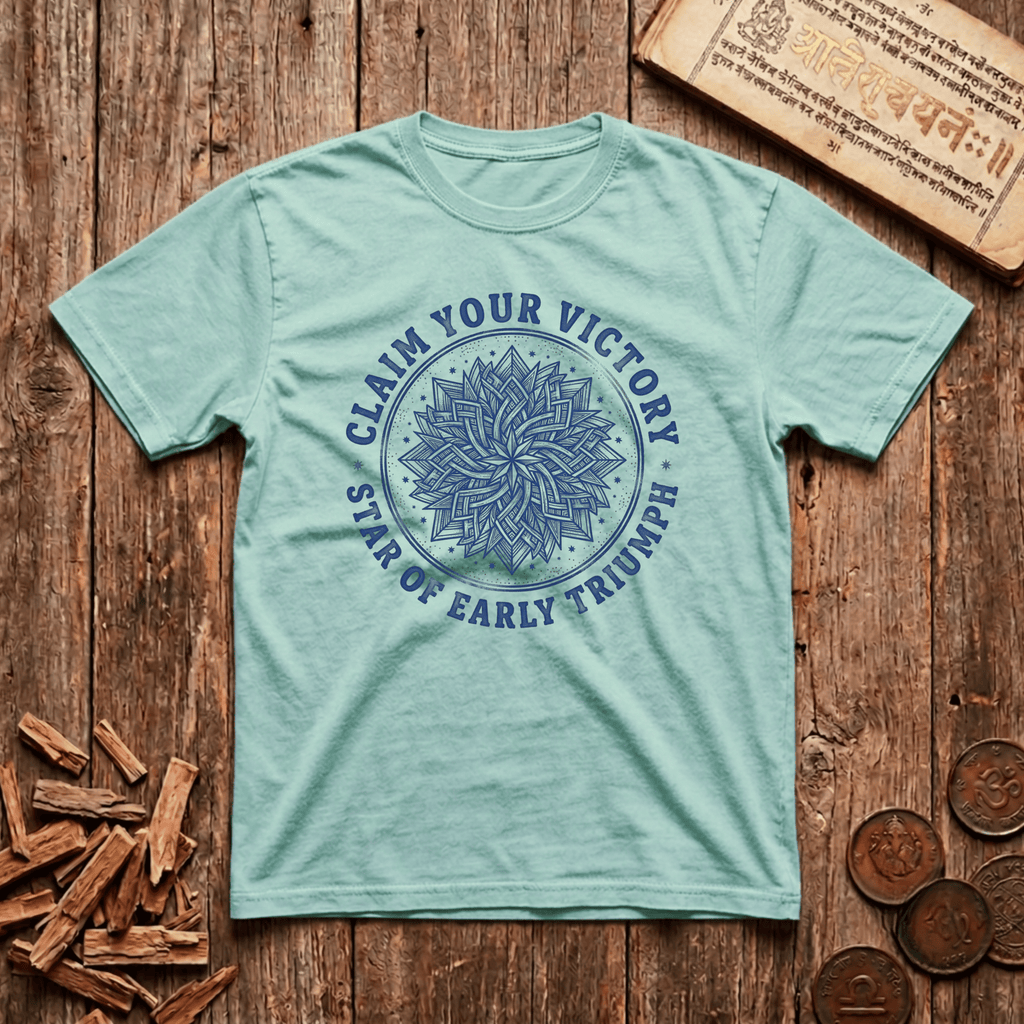 Purva Ashadha - Claim Your Victory - Star of Early Triumph - Wood Cut - T-Shirt