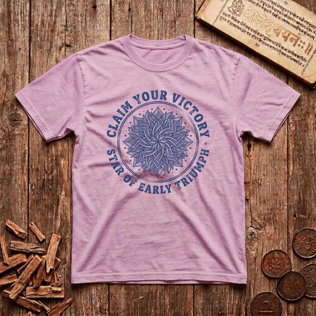 Purva Ashadha - Claim Your Victory - Star of Early Triumph - Wood Cut - T-Shirt