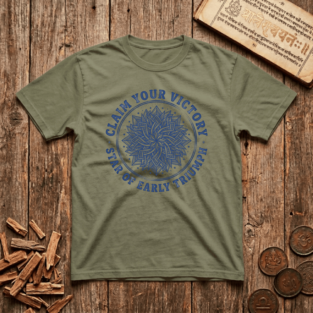 Purva Ashadha - Claim Your Victory - Star of Early Triumph - Wood Cut - T-Shirt