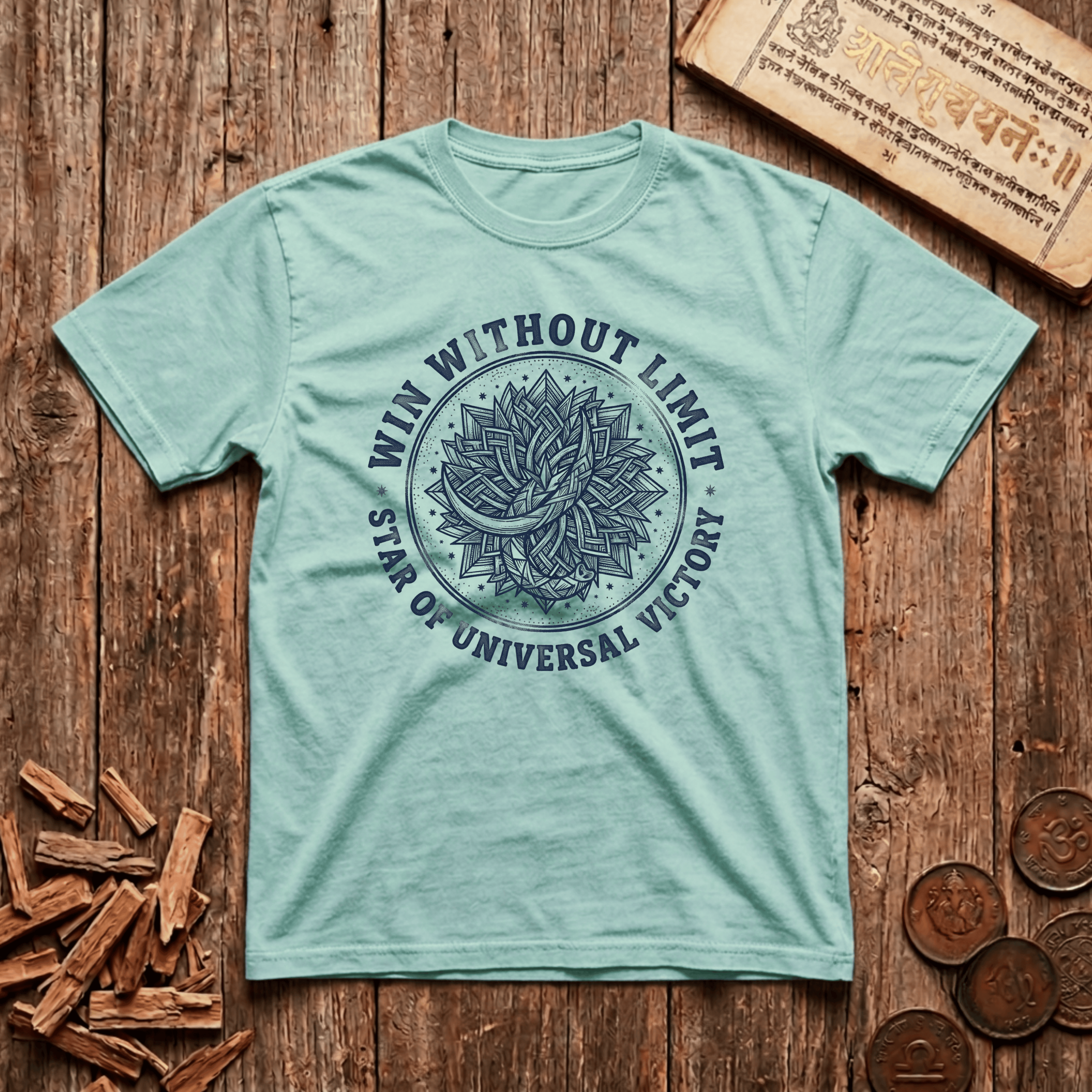Uttara Ashadha - Win Without Limit - Wood Cut - T-Shirt
