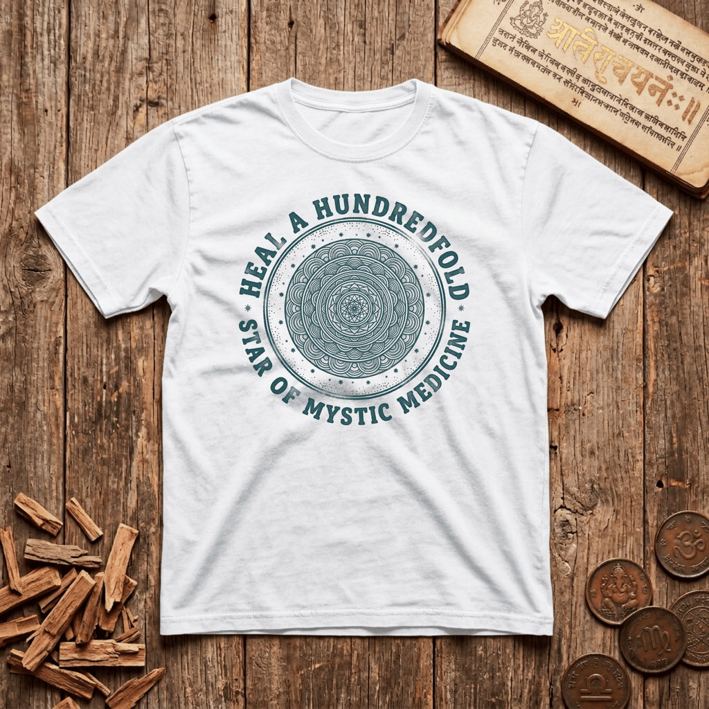 Shatabhisha - Heal A Hundredfold - Star of Mystic Medicine - Wood Cut - T-Shirt