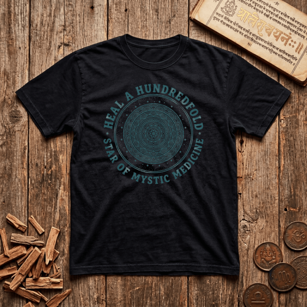 Shatabhisha - Heal A Hundredfold - Star of Mystic Medicine - Wood Cut - T-Shirt