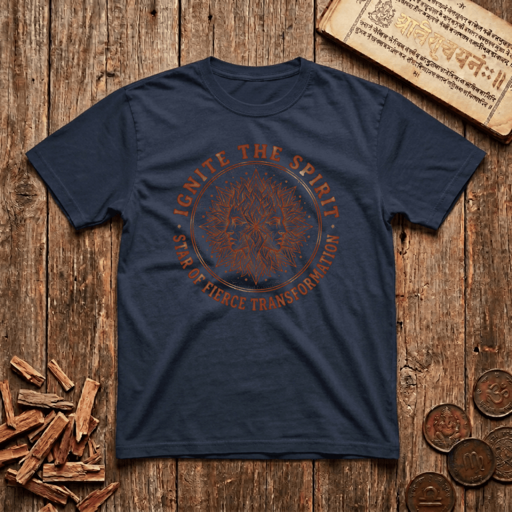 Purva Bhadrapada - Ignite The Spirit - Star of Fierce Transformation - Wood Cut - T-Shirt