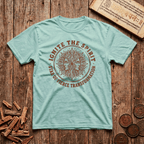 Purva Bhadrapada - Ignite The Spirit - Star of Fierce Transformation - Wood Cut - T-Shirt