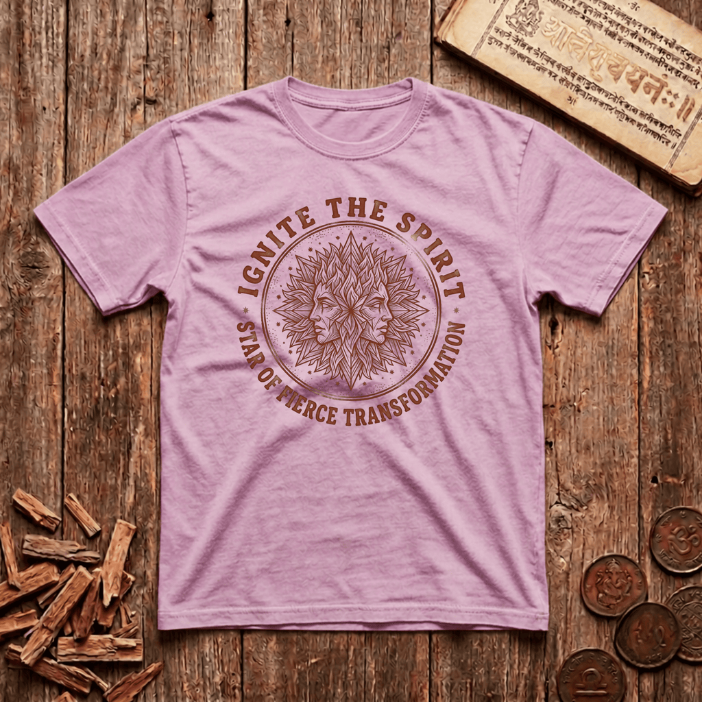 Purva Bhadrapada - Ignite The Spirit - Star of Fierce Transformation - Wood Cut - T-Shirt