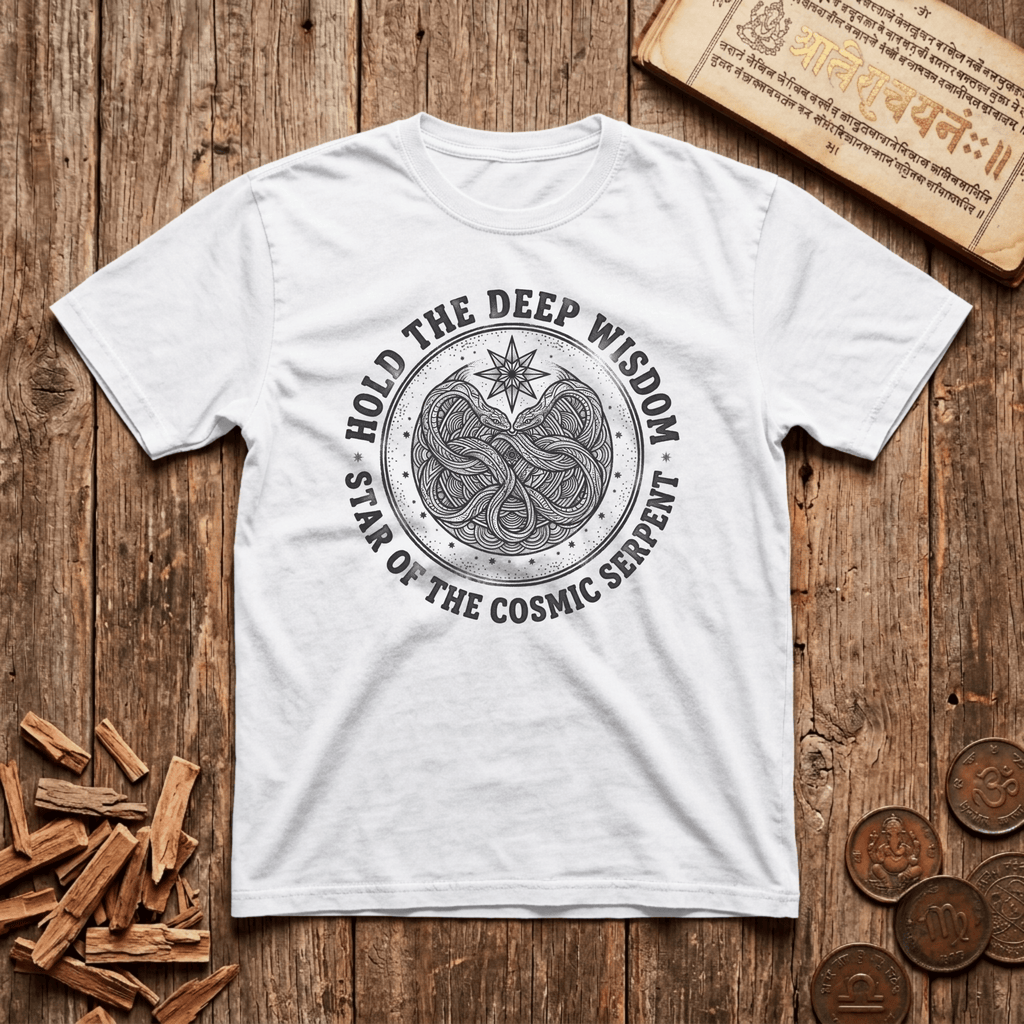 Uttara Bhadrapada - Hold The Deep Wisdom - Wood Cut - T-Shirt