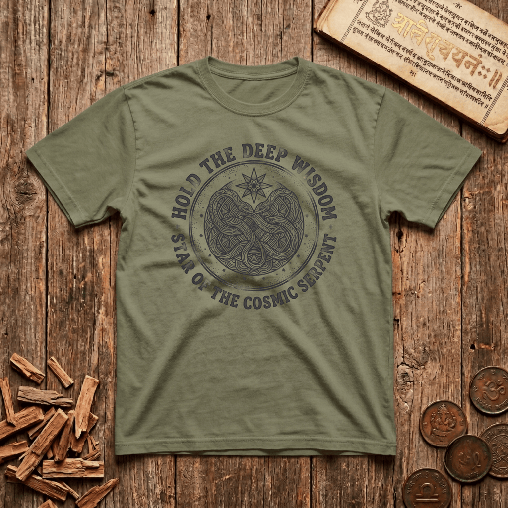 Uttara Bhadrapada - Hold The Deep Wisdom - Wood Cut - T-Shirt