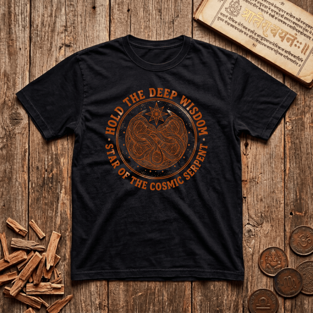 Uttara Bhadrapada - Hold The Deep Wisdom - Wood Cut - T-Shirt
