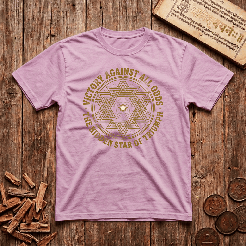 Abhijit - Victory Against All Odds - Hidden Star of Triumph - Wood Cut - T-Shirt