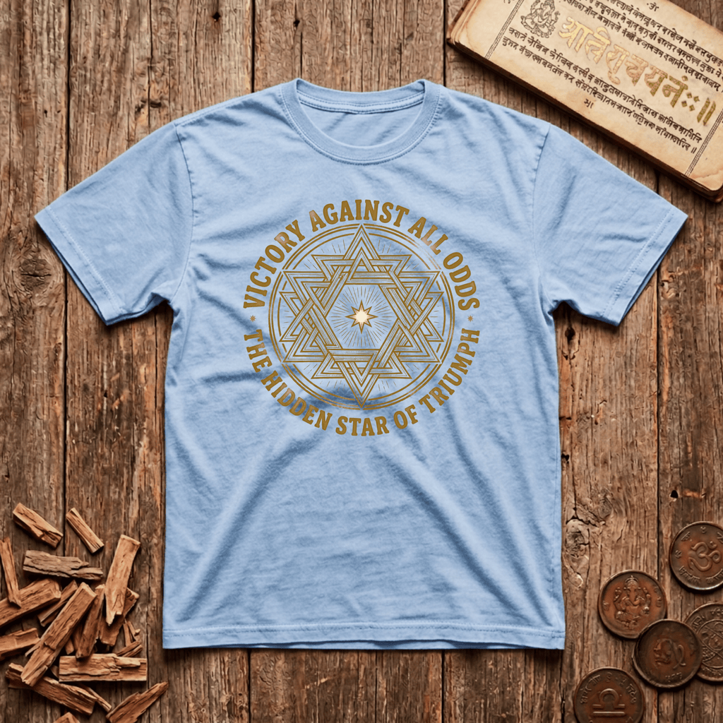 Abhijit - Victory Against All Odds - Hidden Star of Triumph - Wood Cut - T-Shirt