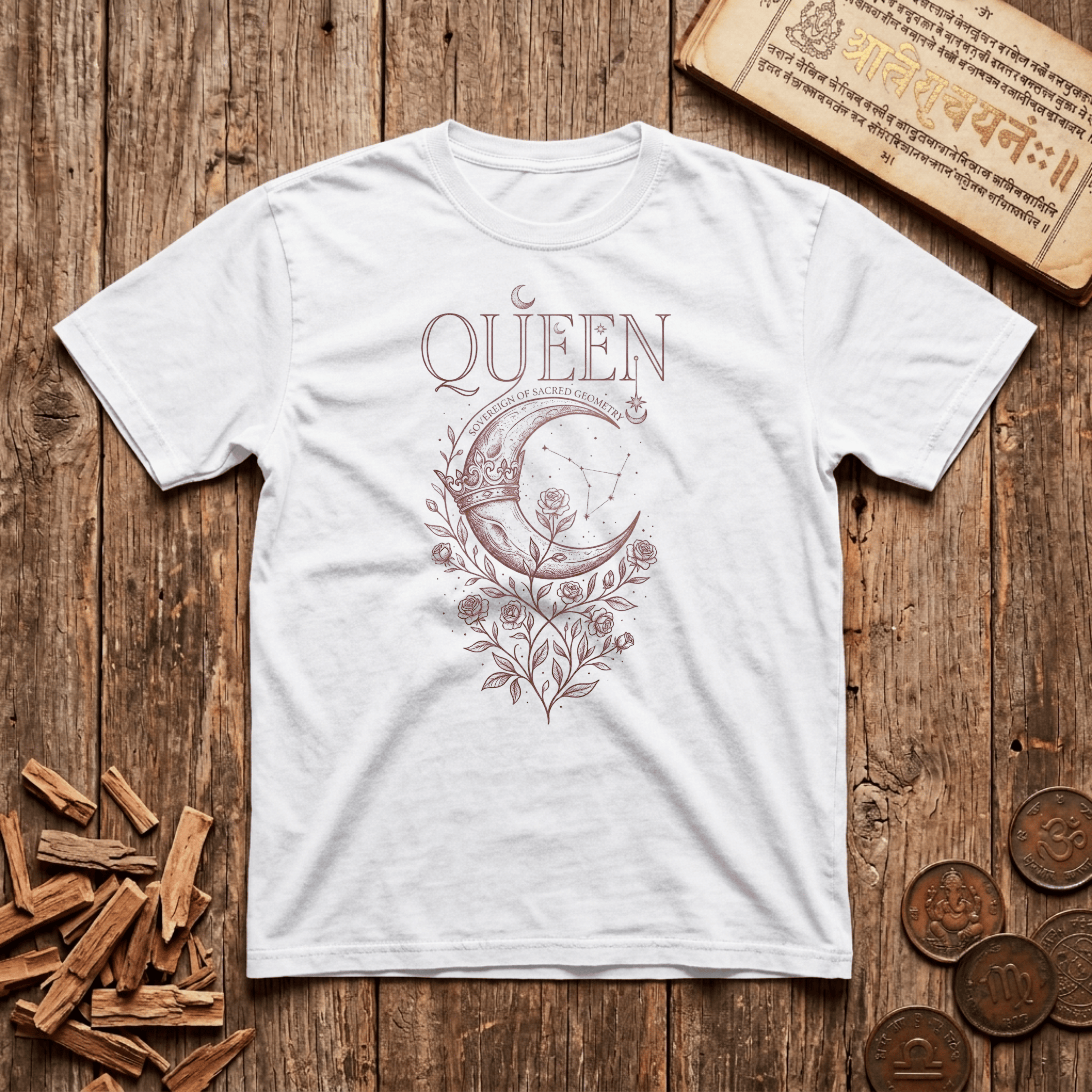 Queen of Sacred Geometry - Celestial Linework - T-Shirt