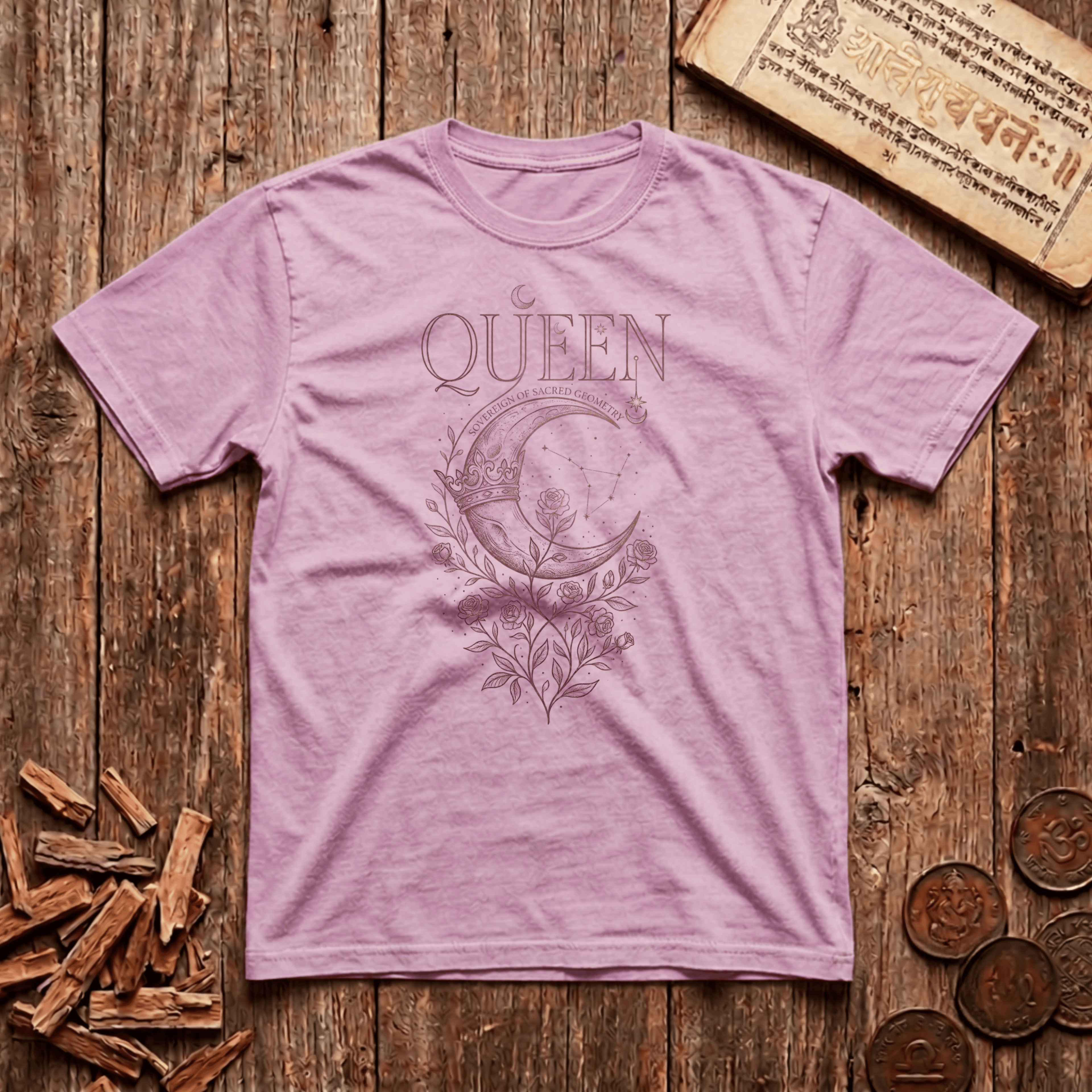 Queen of Sacred Geometry - Celestial Linework - T-Shirt