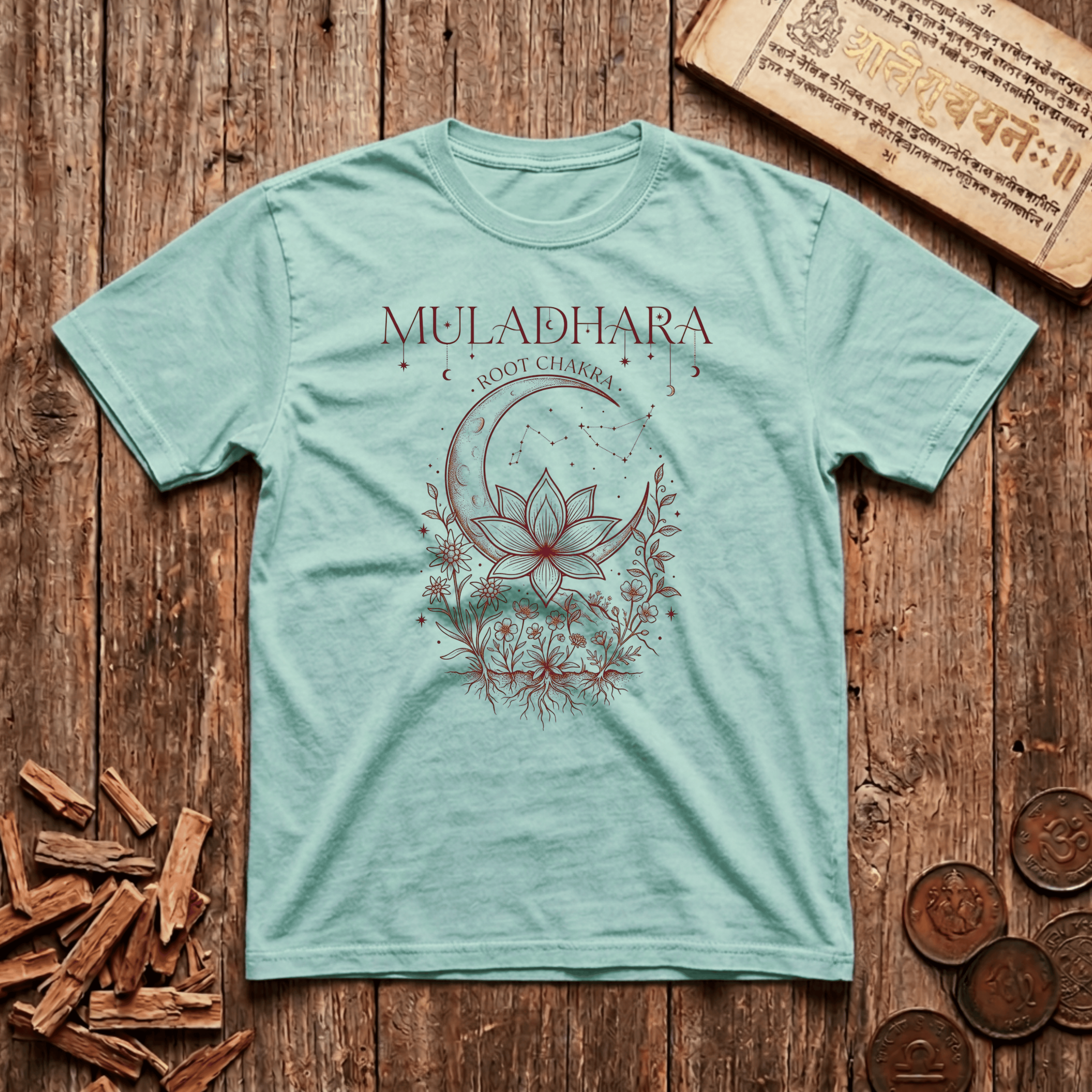 Root Chakra — Muladhara - Celestial Linework- T-Shirt