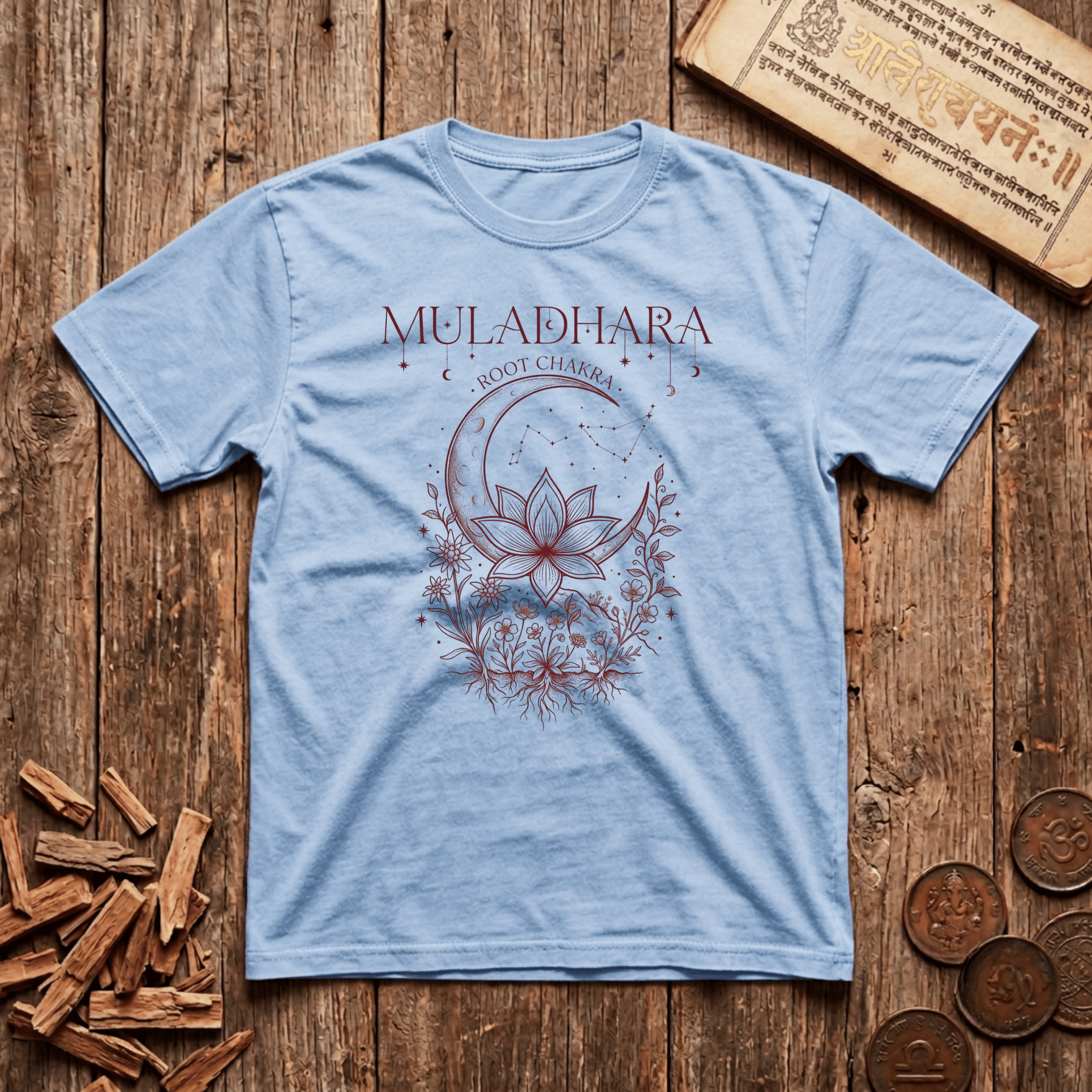 Root Chakra — Muladhara - Celestial Linework- T-Shirt