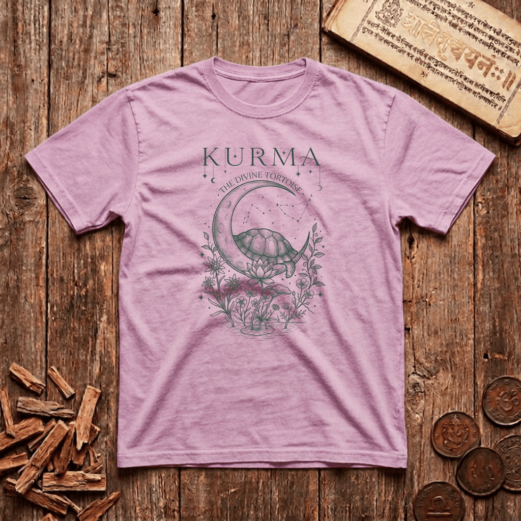 Kurma — The Divine Tortoise - Celestial Linework- T-Shirt