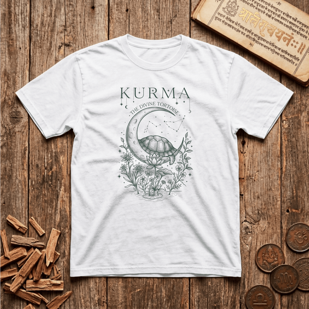 Kurma — The Divine Tortoise - Celestial Linework- T-Shirt