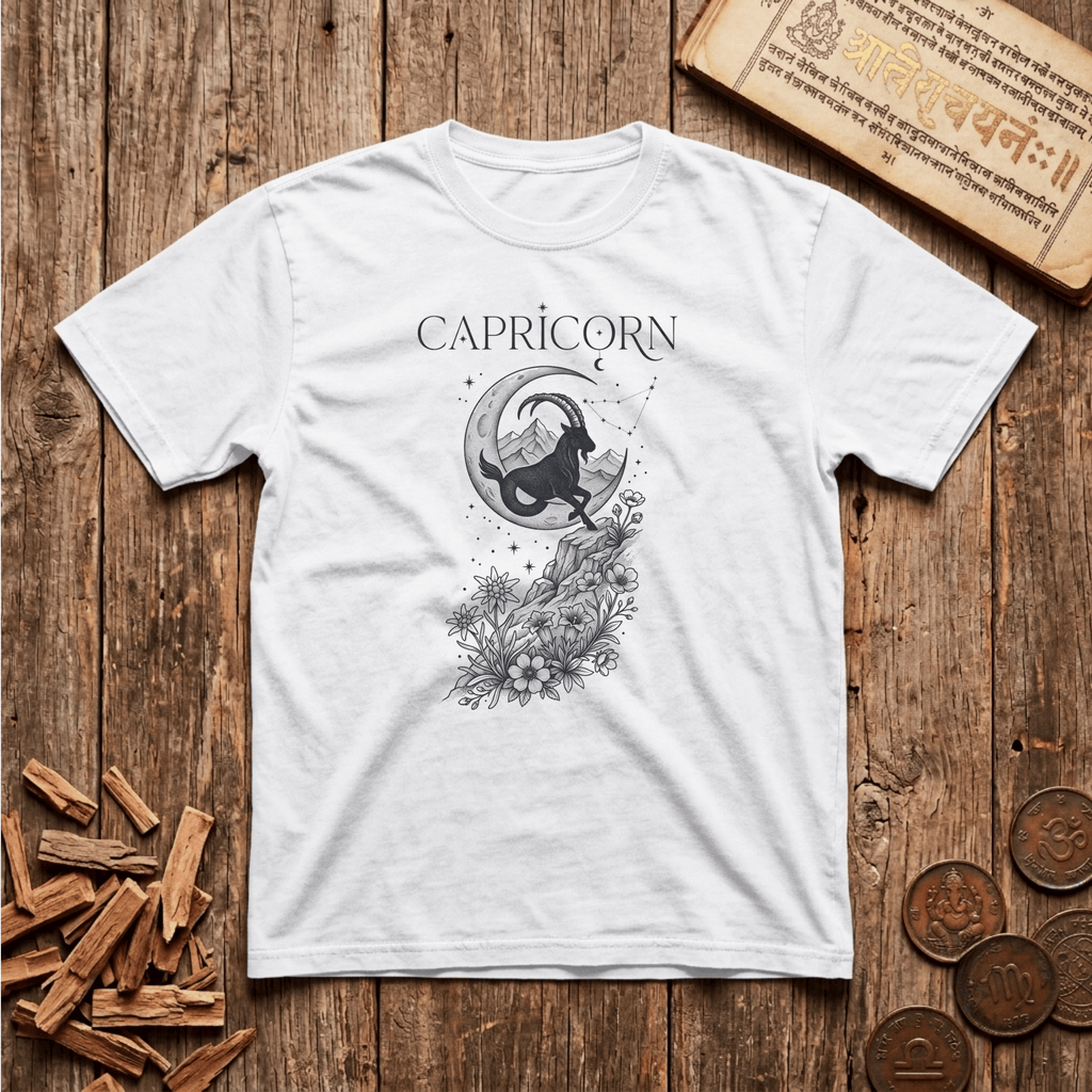 Capricorn — The Sea-Goat - Celestial Linework- T-Shirt