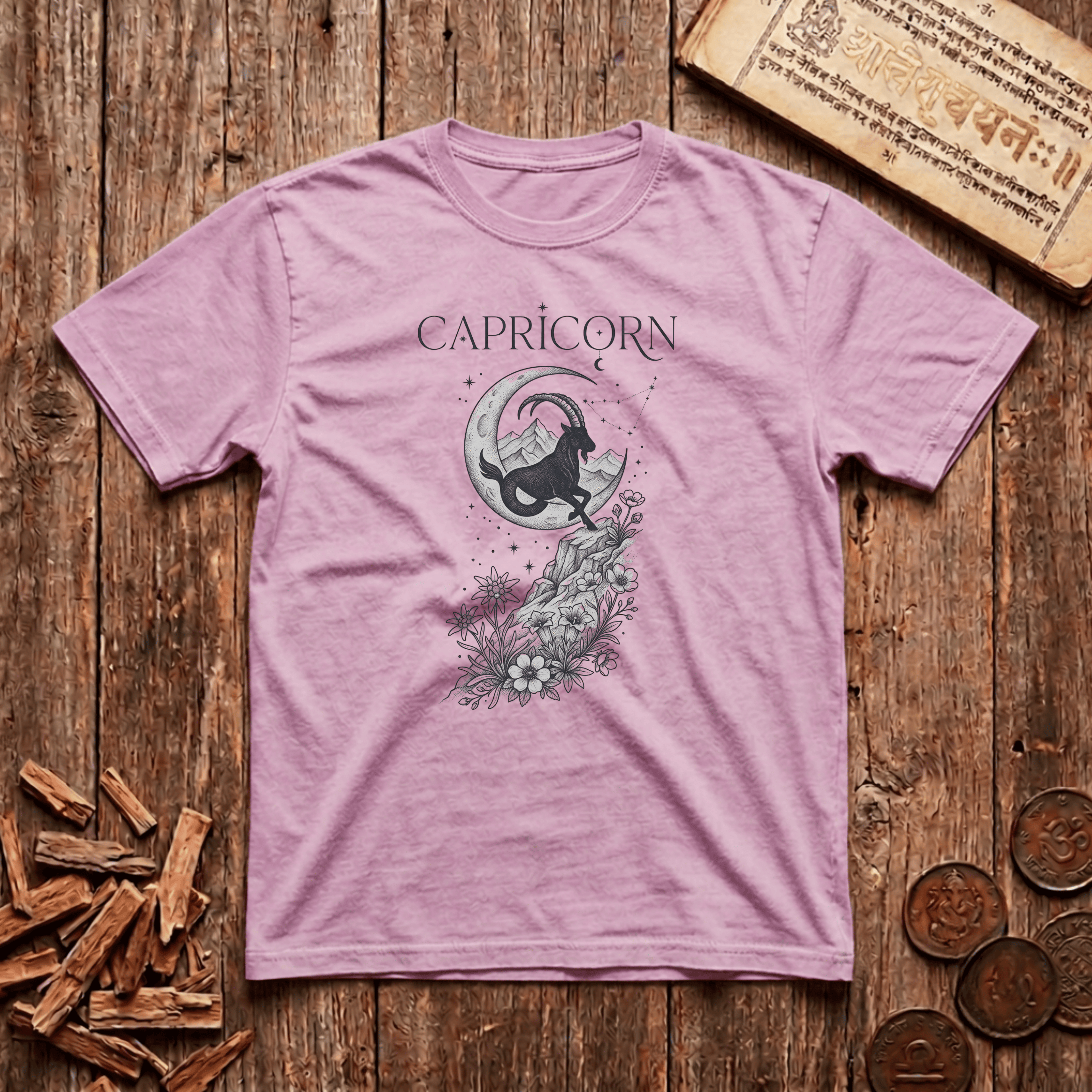 Capricorn — The Sea-Goat - Celestial Linework- T-Shirt