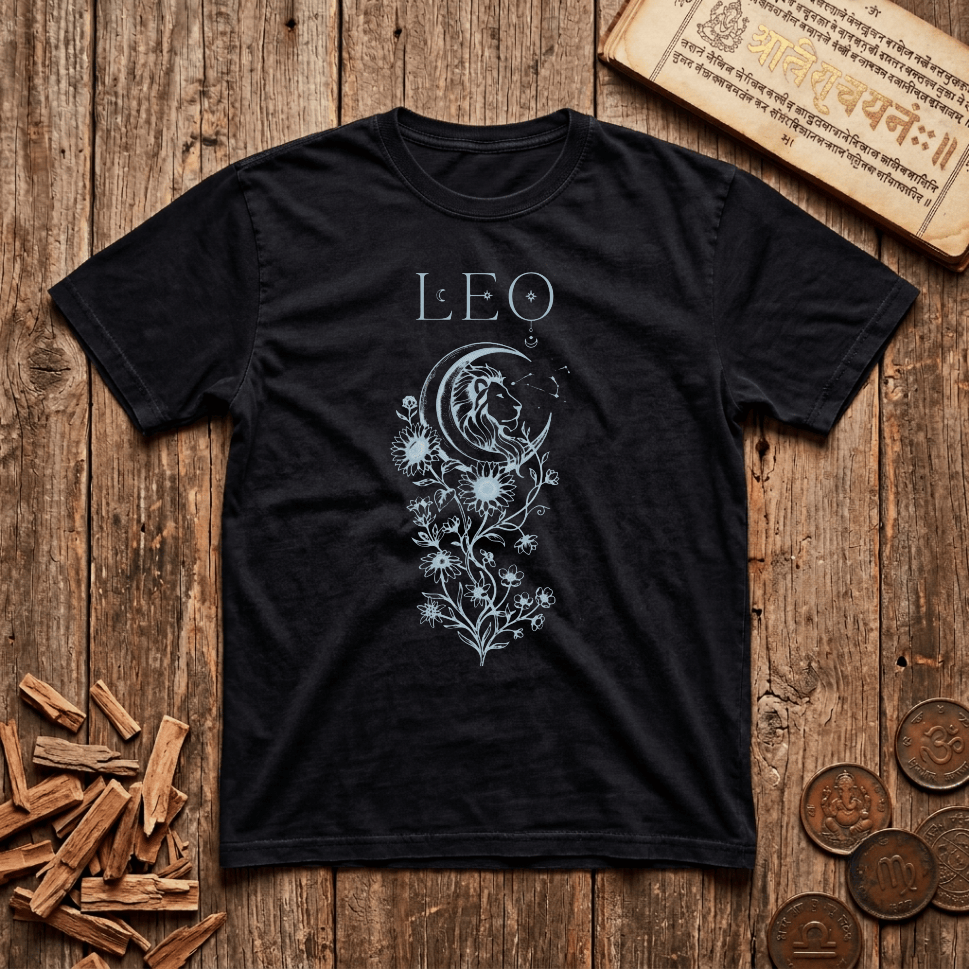 Leo — The Lion - Celestial Linework- T-Shirt