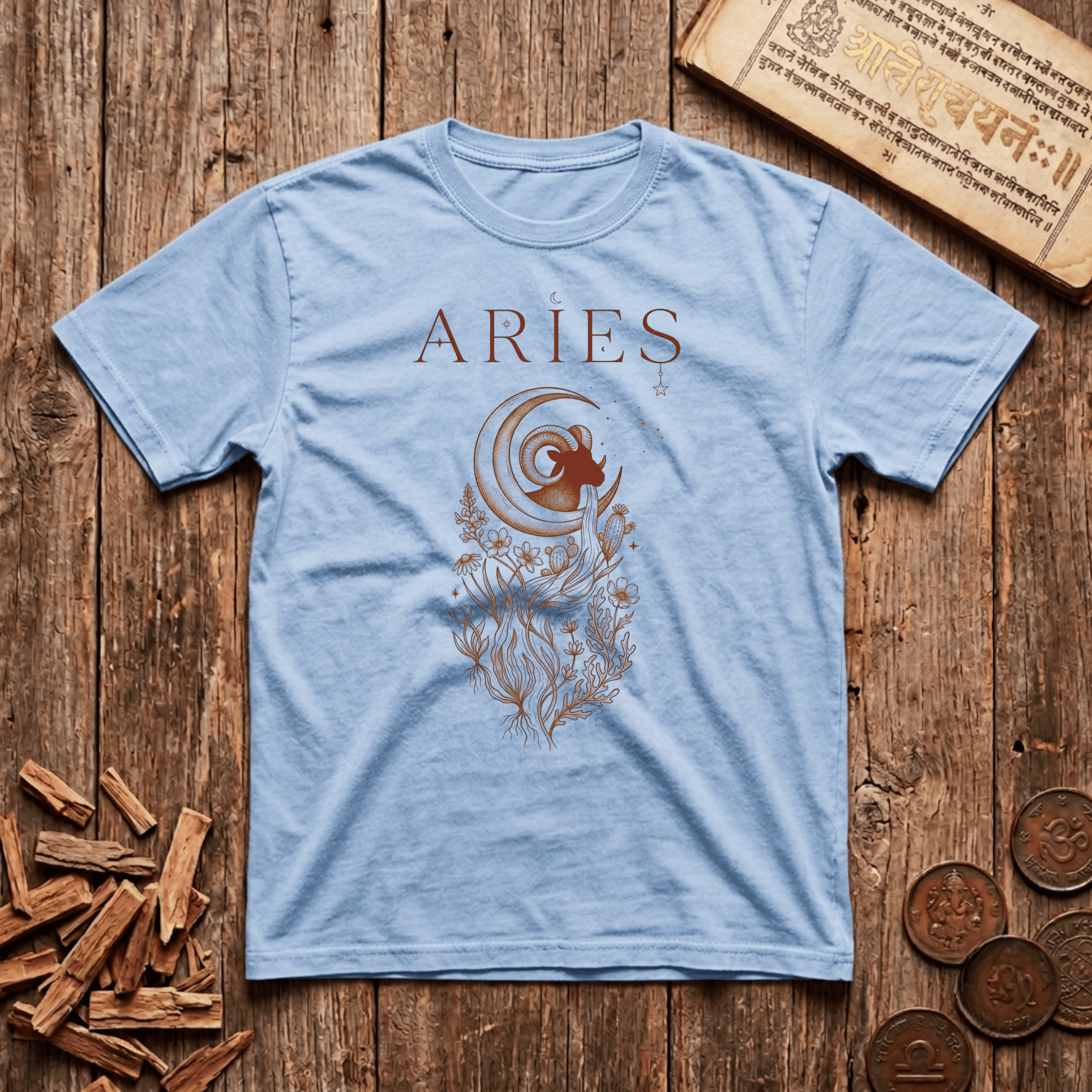 Aries — The Ram - Celestial Linework- T-Shirt