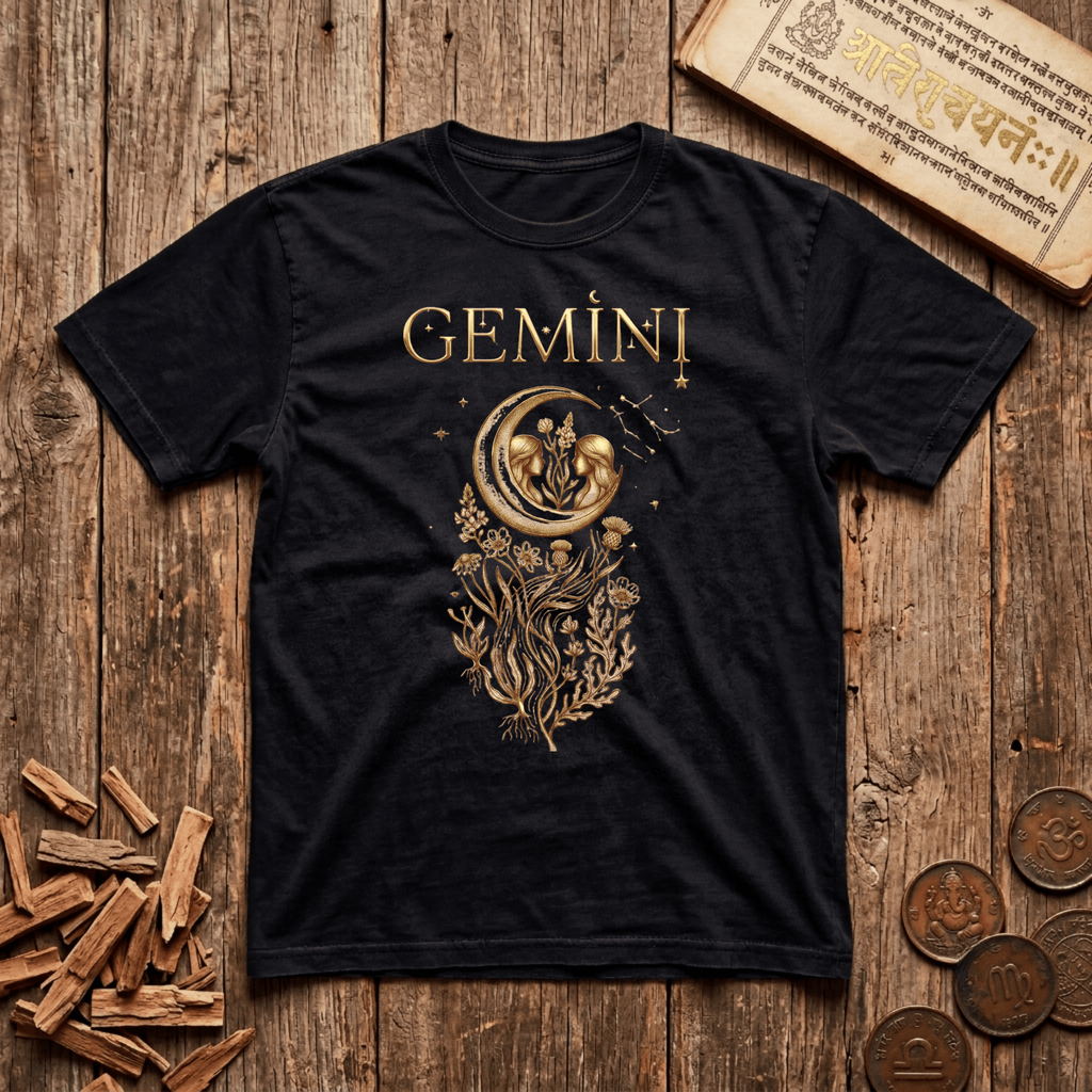 Gemini — The Twins - Celestial Linework- T-Shirt