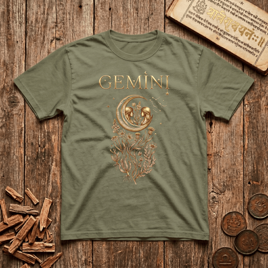 Gemini — The Twins - Celestial Linework- T-Shirt