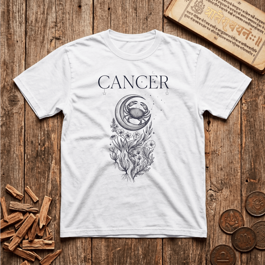 Cancer — The Crab - Celestial Linework- T-Shirt