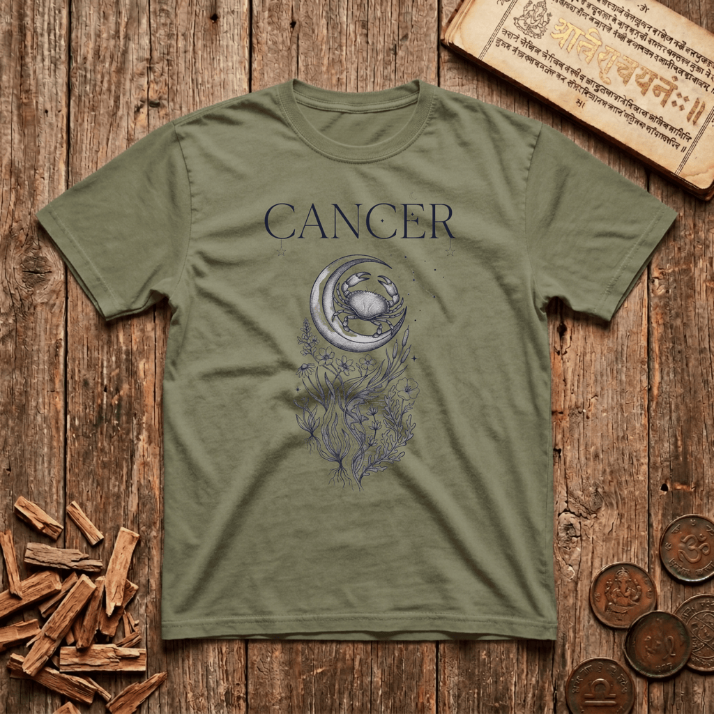 Cancer — The Crab - Celestial Linework- T-Shirt