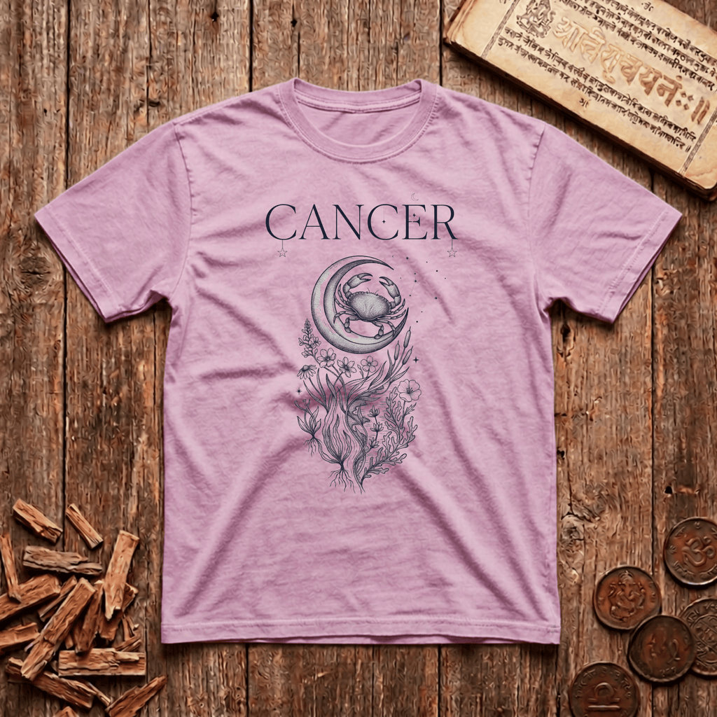 Cancer — The Crab - Celestial Linework- T-Shirt
